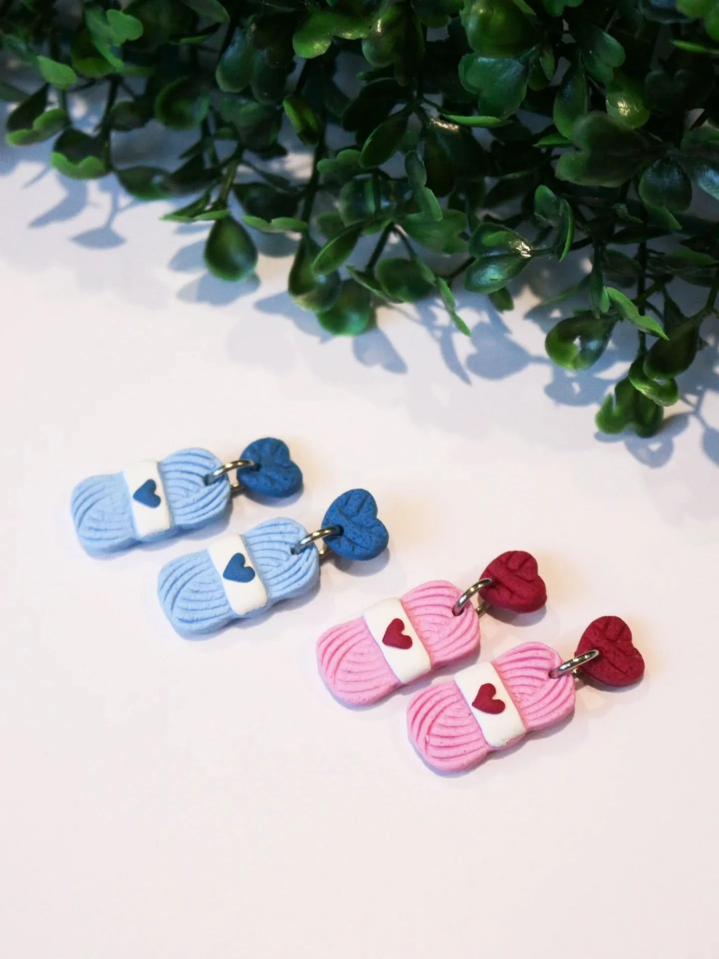 Yarn ball earrings have been restocked! 🧶
I made a big batch of these for the Craft & Quilt Fair and a lot of them got snapped up at the event, but I've gone and stocked up my website and Etsy again so all the colours are available again 🩵 
W
