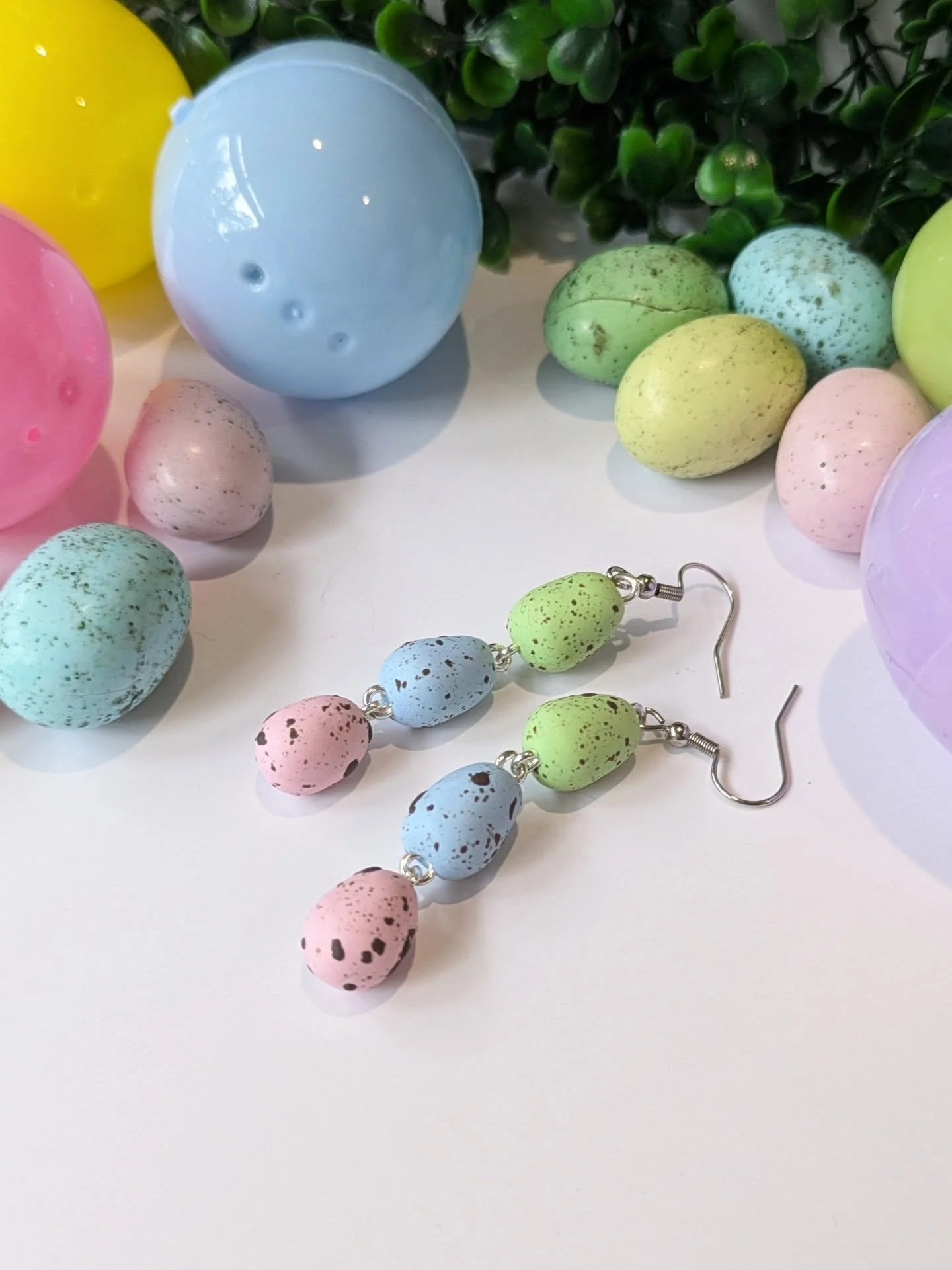 Today's the day! Here are some of the earrings that I haven't shown you yet 🥕🐰 

There are 3 colourways for the triple egg drops, 2 styles of carrots and 2 bunny flower colours. There'll be plenty of hook &amp; stud top options too so hopefully som