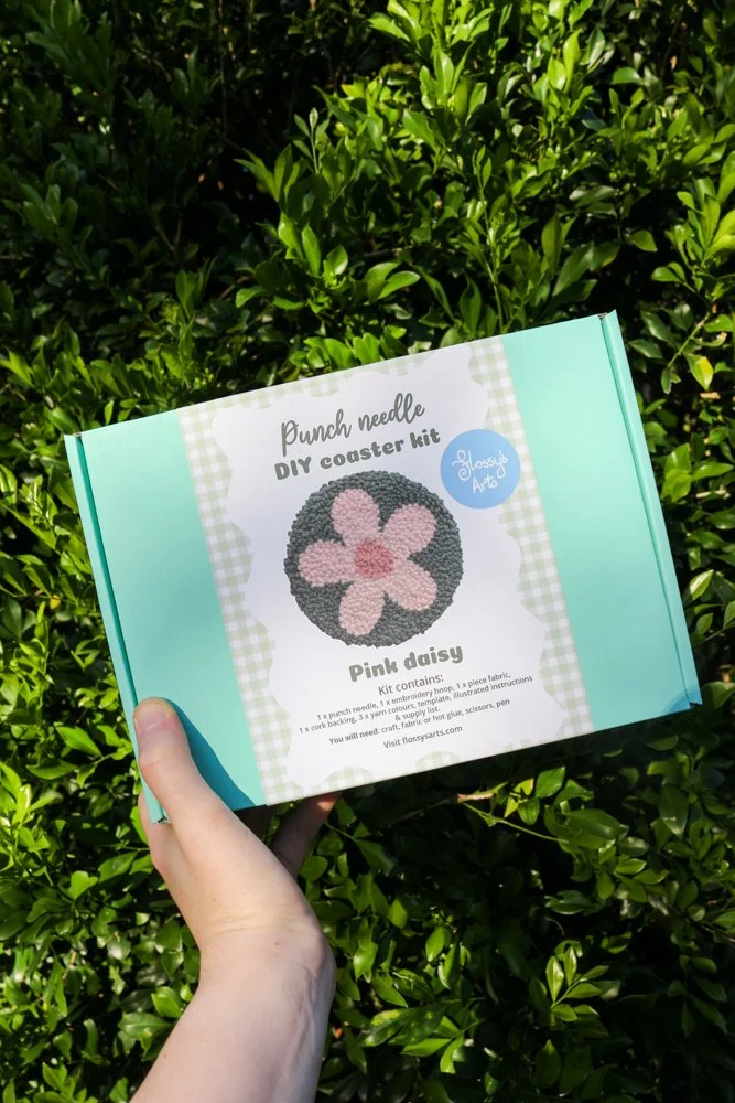 Pink daisy DIY Punch Needle kit