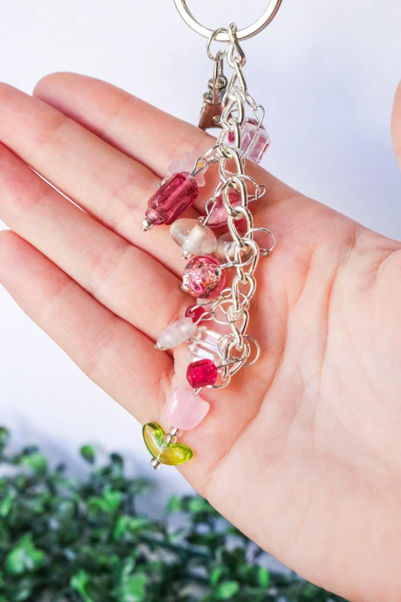 Trinket keyring - Pink tulip