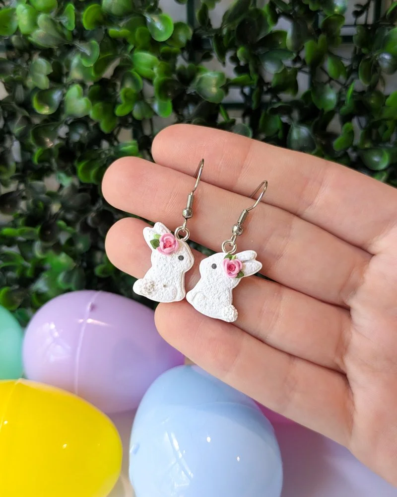 Floral Easter bunny earrings (Copy)