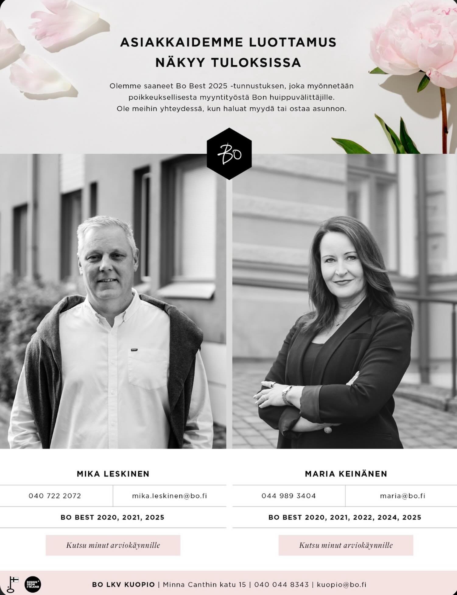 Valitsepa n&auml;ist&auml; Besteist&auml; kun kotisi myynti on ajankohtaista Kuopiossa tai Siilinj&auml;rvell&auml;! ❤️&zwj;🔥

Ajanvaraus kotisi arviok&auml;ynnille helposti suoraan kalenteristani:

https://bo.fi/henkilo/maria-keinanen/

-Maria ❤️&z