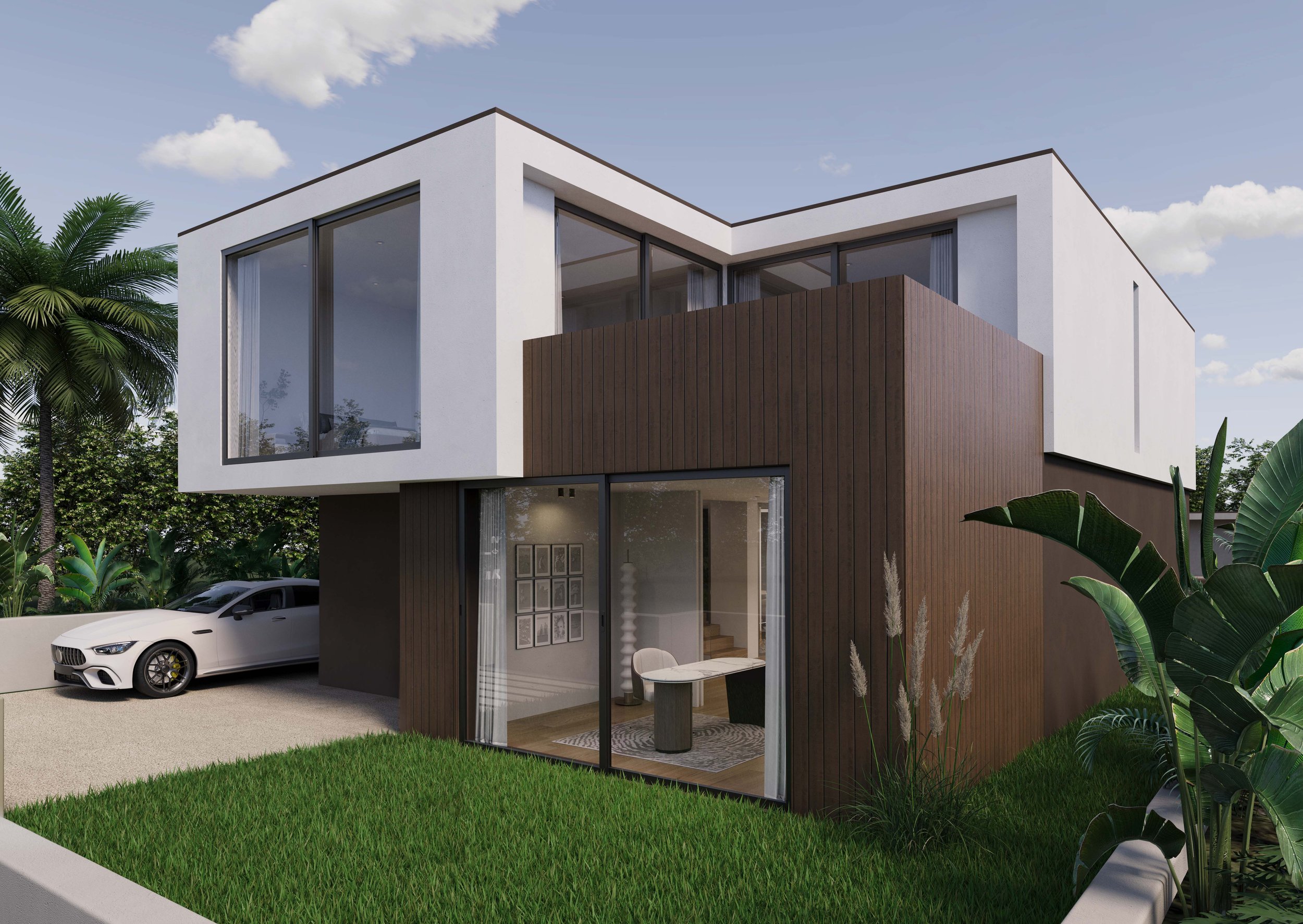 Front exterior view of the elegant Quinta da Bracieira luxury villa in Alcochete by Oceanteriors