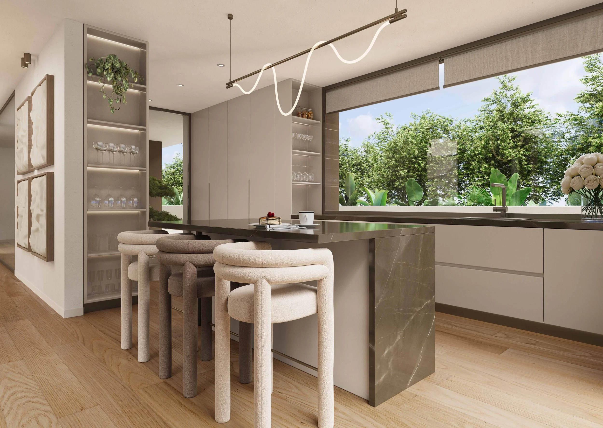 Luxury kitchen interior design and renovation at Quinta da Bracieira villa in Alcochete by Oceanteriors – timeless elegance and exceptional craftsmanship
