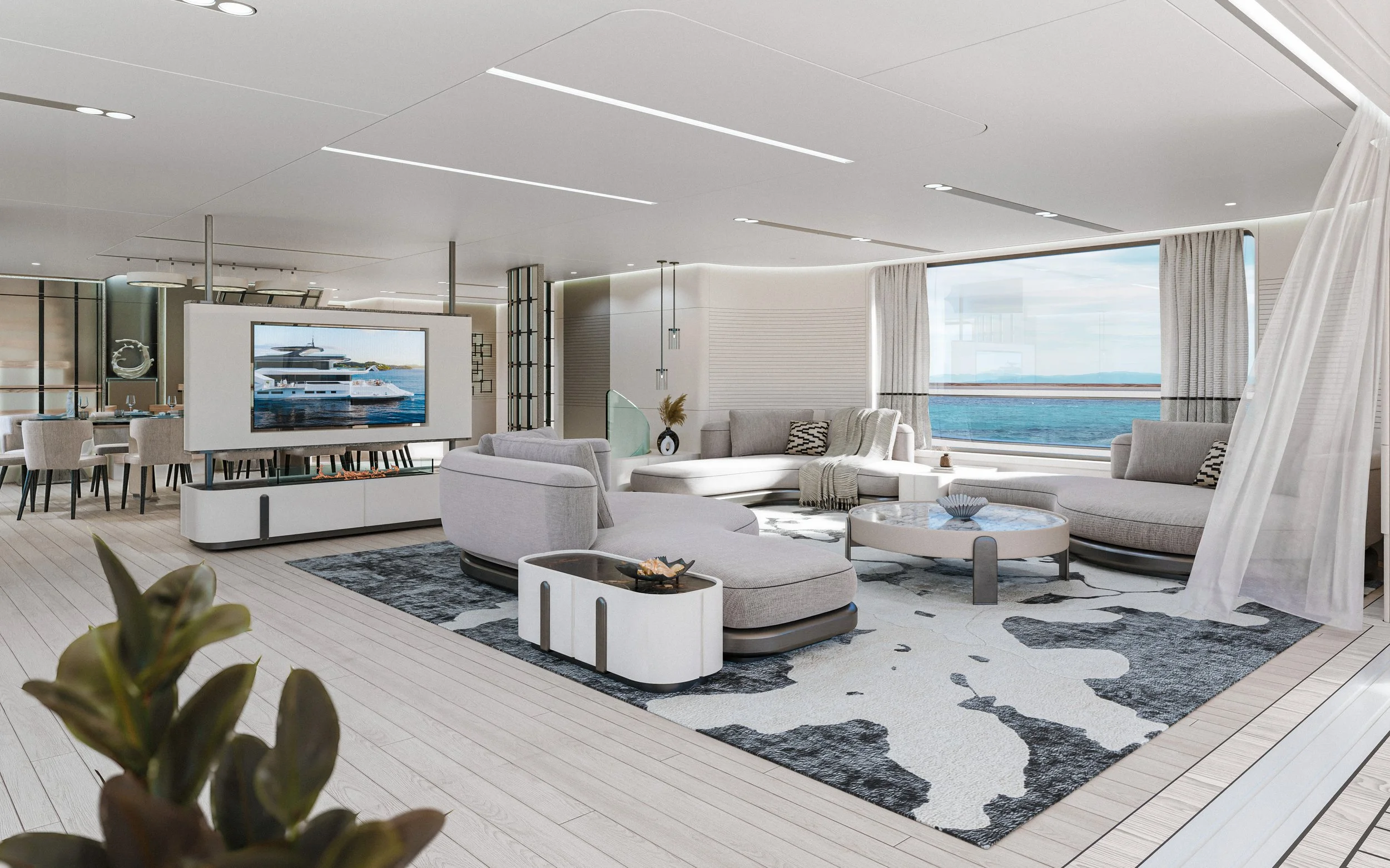 Luxury interior design of a 39m Power Cat superyacht by Oceanteriors – ocean-inspired elegance and exceptional craftsmanship