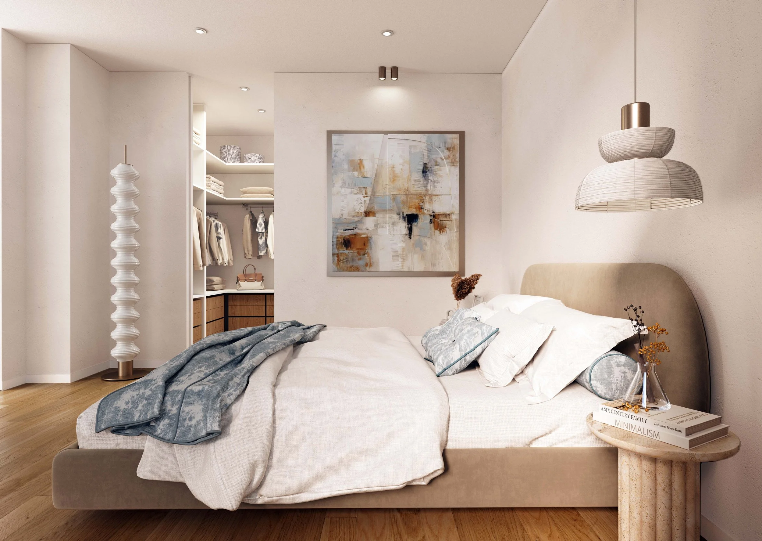 Luxury secondary bedroom interior design at Quinta da Bracieira villa in Alcochete by Oceanteriors – refined and inviting residential space
