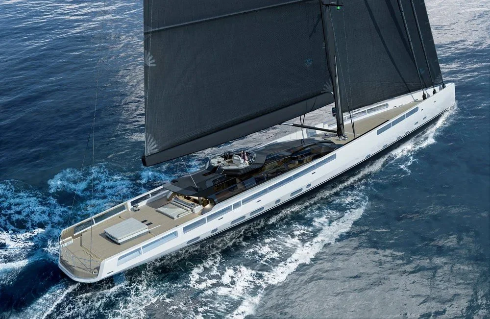 Sleek luxury exterior design of the 62m Performance Sloop superyacht by Oceanteriors – ocean-inspired performance and elegance