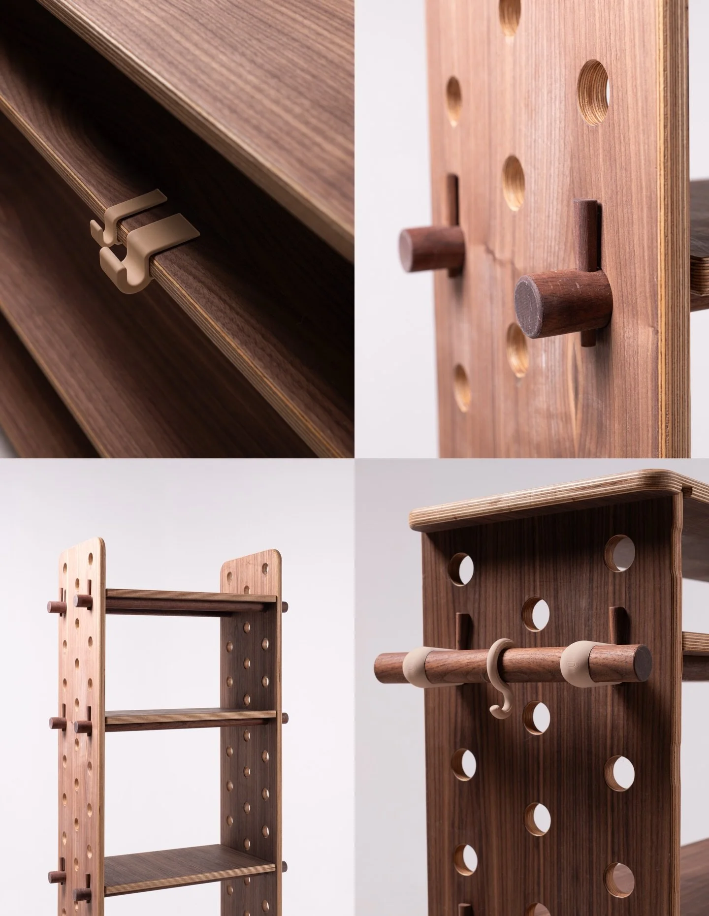 My capstone project stick. Shelving that is customizable with a hook system that considers every part of the shelving, reflective of many different use cases.