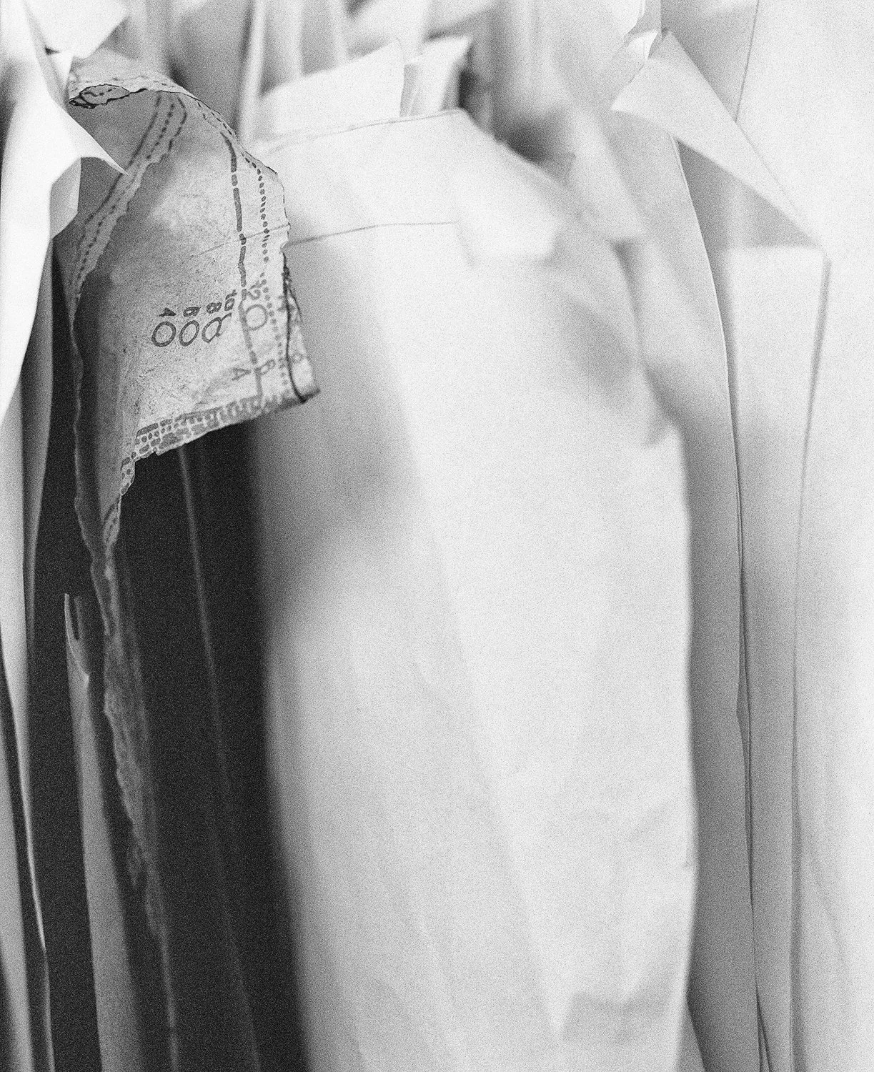 Photograph of paper patterns in Andi Walker's studio