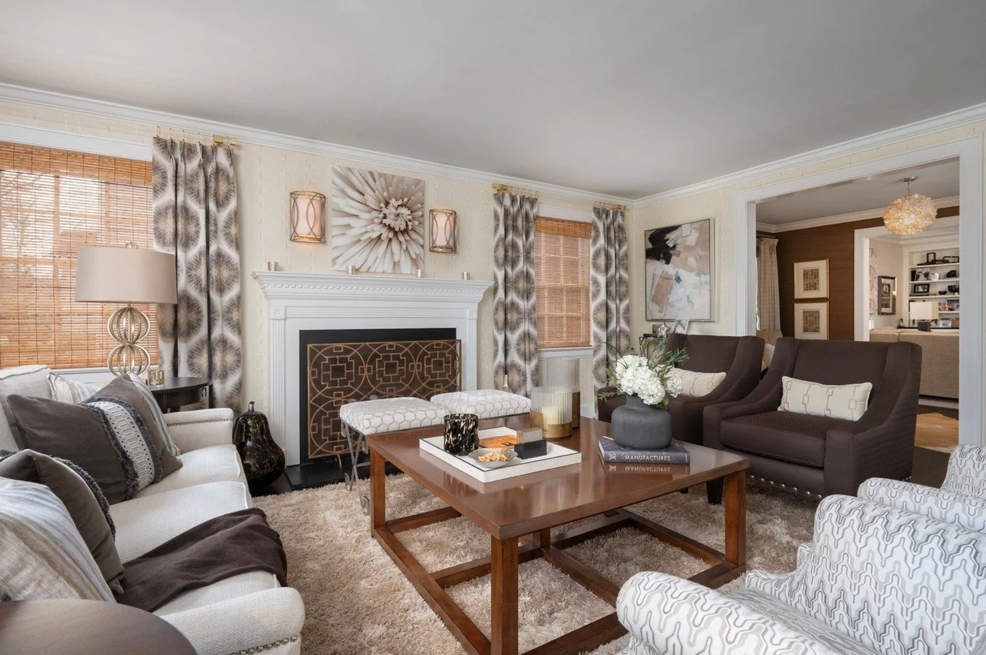 A study in warmth, balance, and livable elegance 🤍
In Kerith&rsquo;s living room, every detail was designed with gathering and entertaining in mind&mdash;comfortable seating, layered textures, and a layout that invites conversation. Timeless, welcom