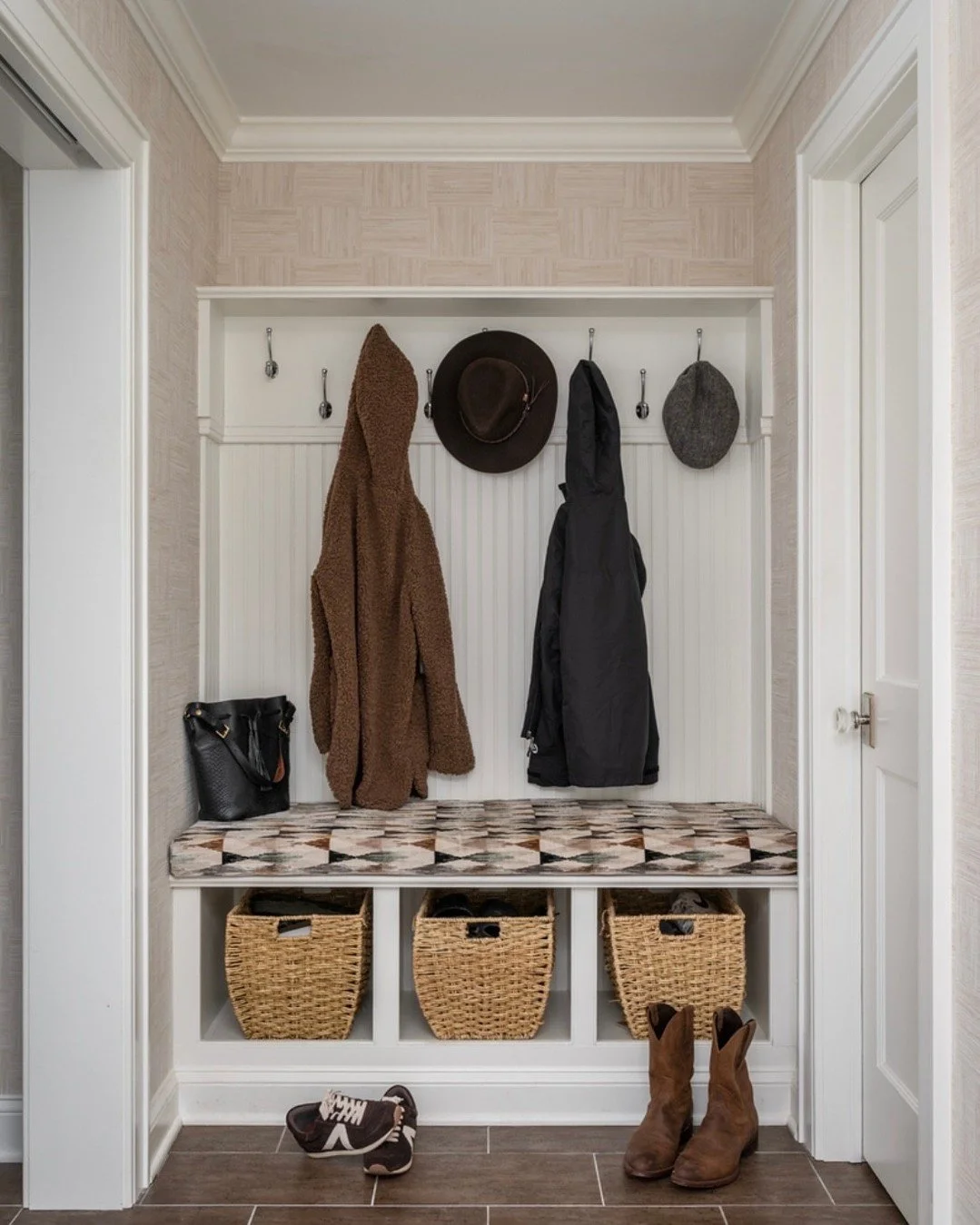 Function, beautifully finished ✨
Kerith&rsquo;s mudroom was designed to work hard while still feeling thoughtful and pulled together&mdash;custom storage, durable finishes, and a warm, welcoming feel.

Thank you for following along as we took you thr