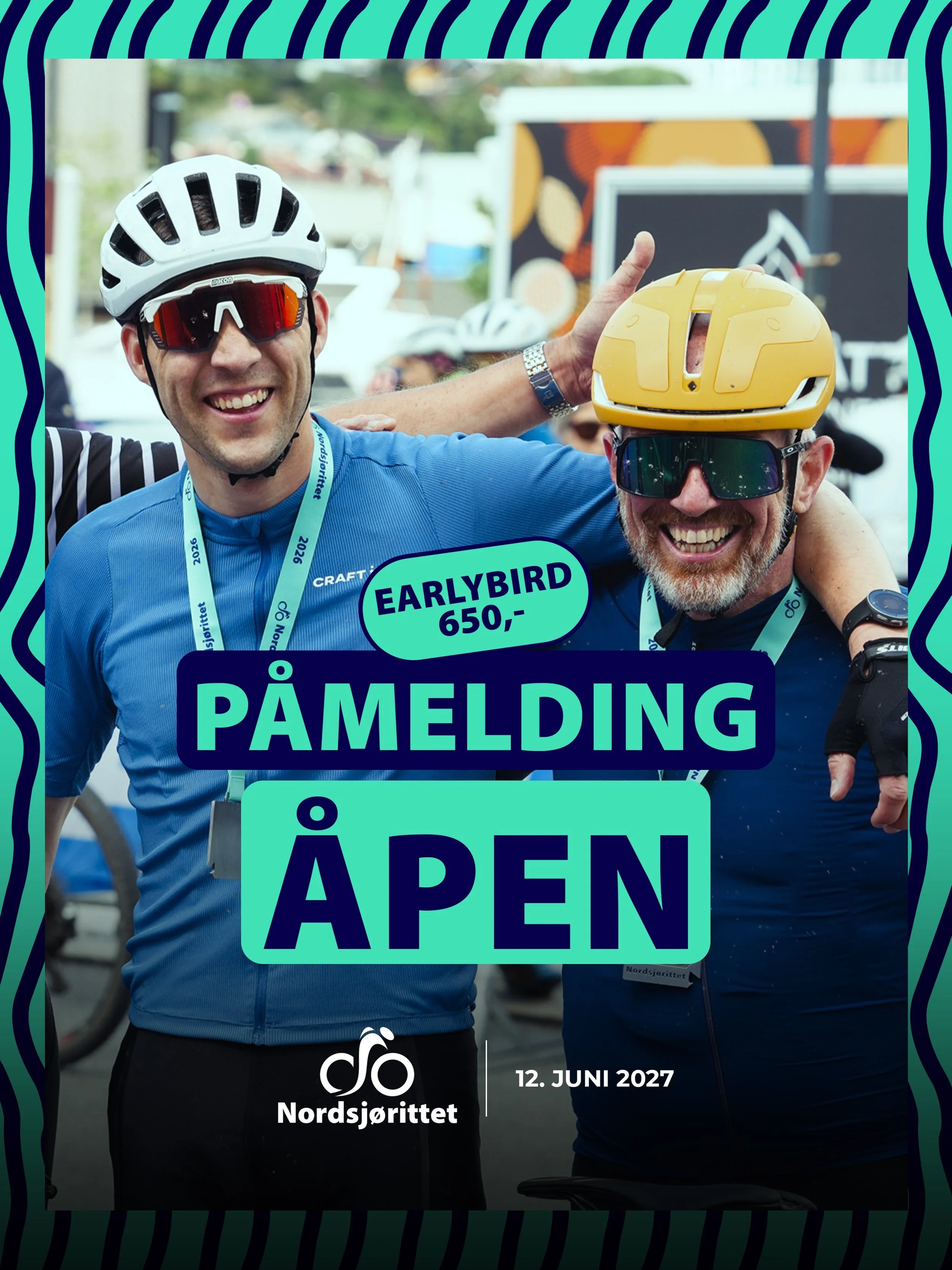 Startskuddet har g&aring;tt! P&aring;meldingen til Nordsj&oslash;rittet l&oslash;rdag 12. juni 2027 er n&aring; offisielt &aring;pen!

Ut juni kan du sikre deg startplass til absolutt laveste pris. Melder du deg p&aring; n&aring;, betaler du kun 650 