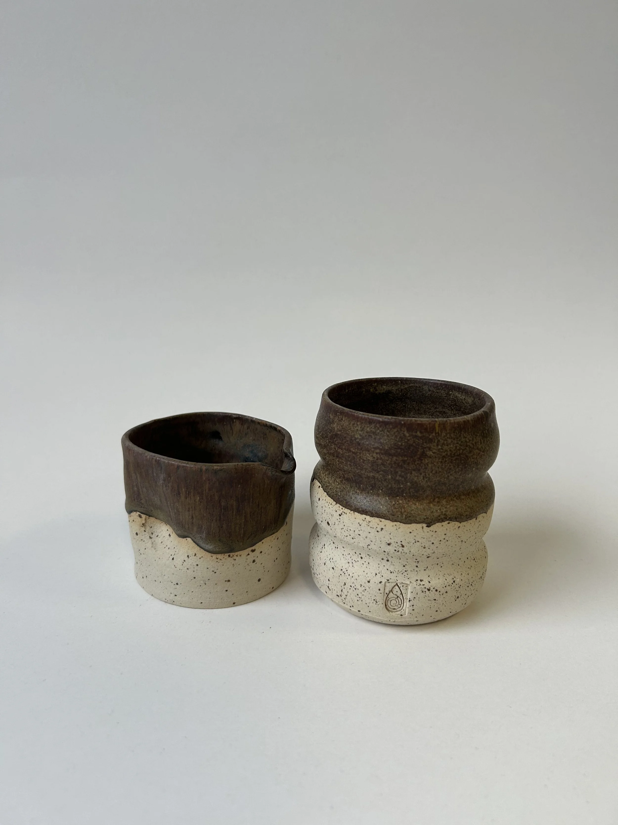 wave cup + melk kannetje | dark brown