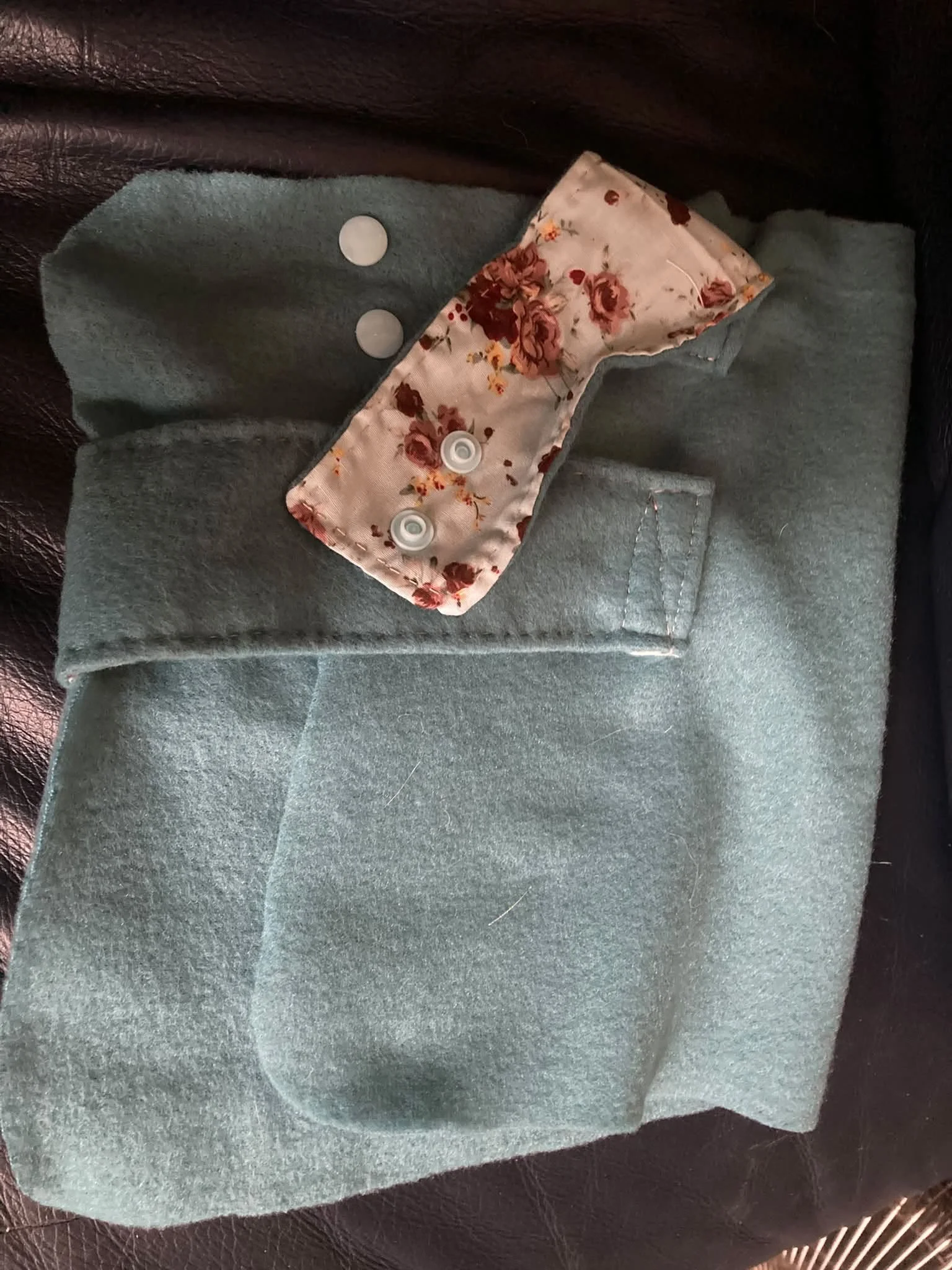 Extra small turquoise blue coat, handmade..jpg