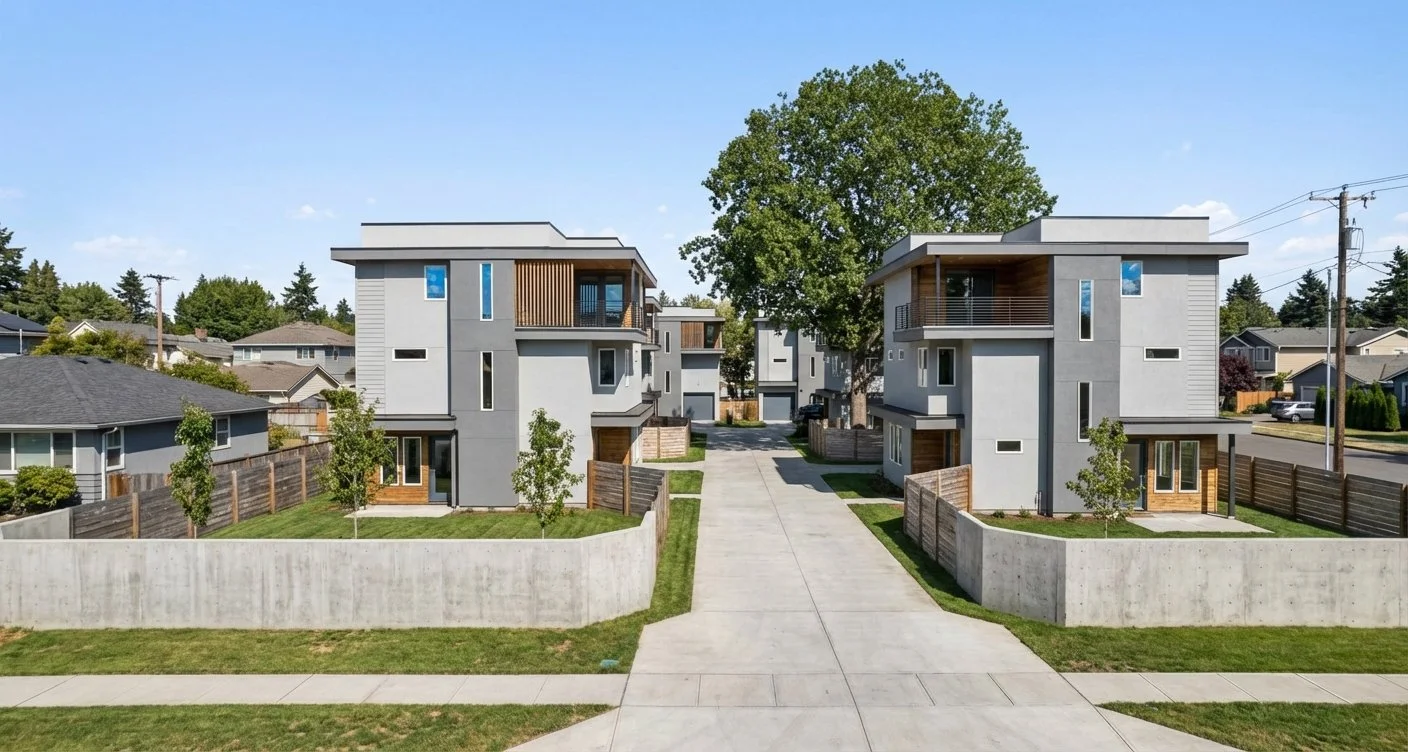 Residential six-unit urban infill development.