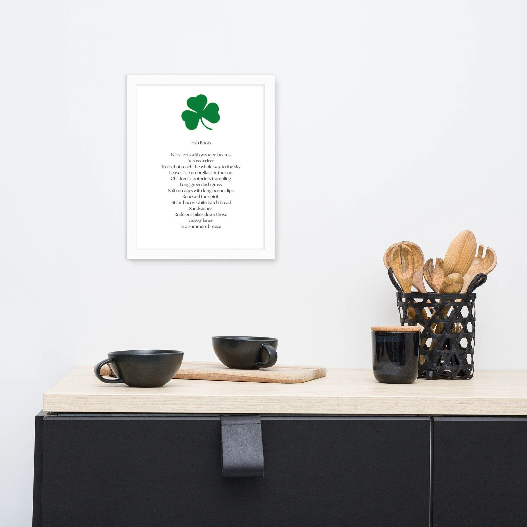 Irish Roots Original Poem Design Framed poster © 2025 fpfcreative
