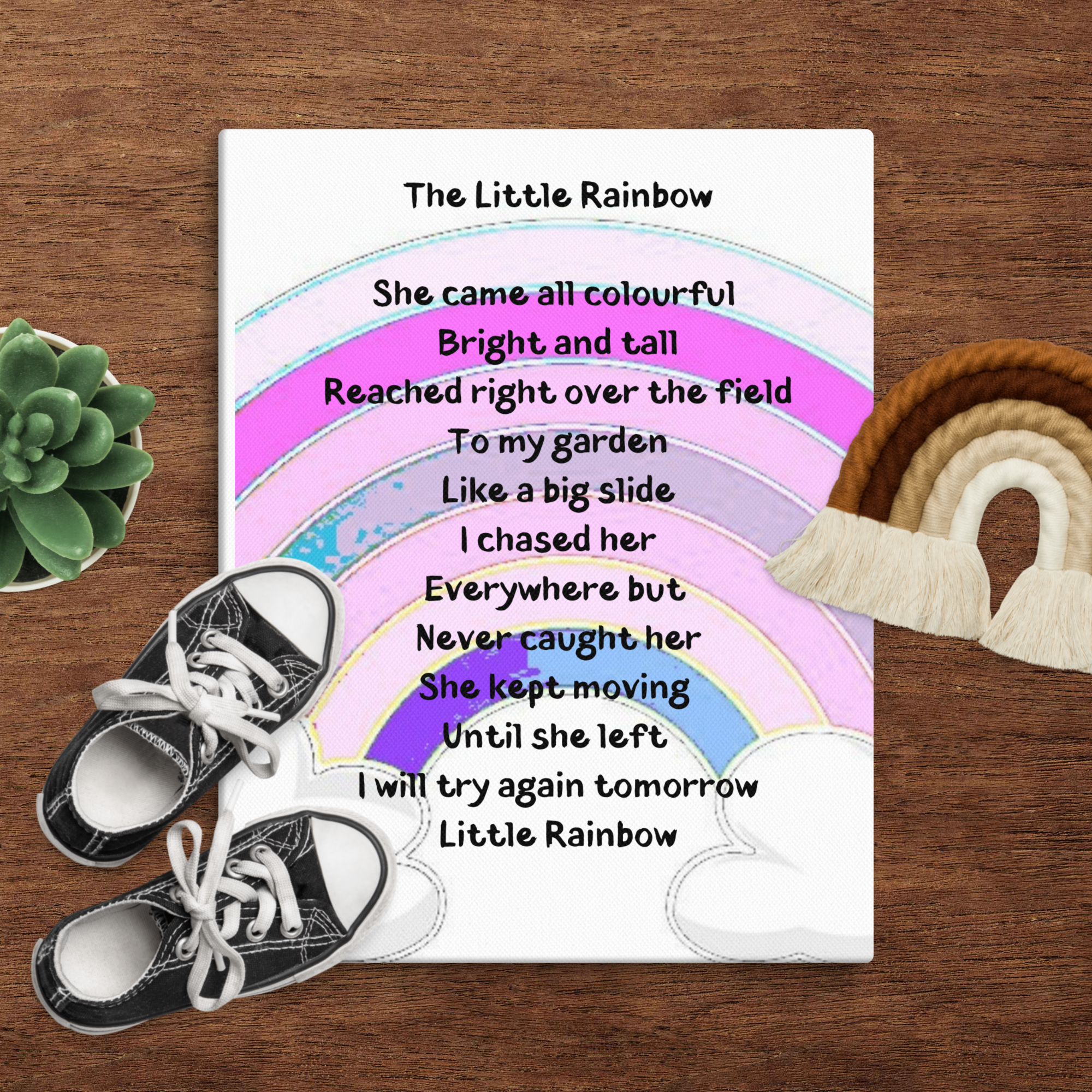 The Little Rainbow Original Nursery Rhyme Children's bedroom decor Canvas