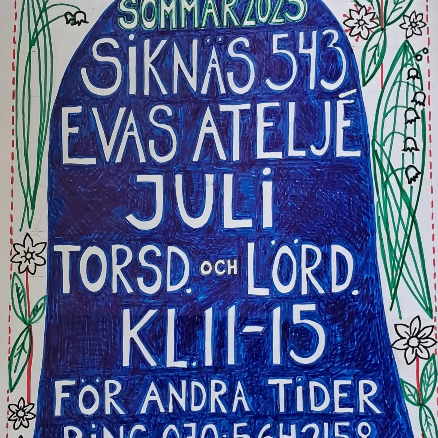 Var tog hela juli v&auml;gen? 
Idag &auml;r sista sommar-atelje-&ouml;ppet- l&ouml;rdagen f&ouml;r den h&auml;r sommaren! Bara en torsdags&ouml;ppet kvar!
En enda stor v&auml;rmev&aring;g kom och svepte bort flera veckors atelje-arbetsdagar! Blommorn
