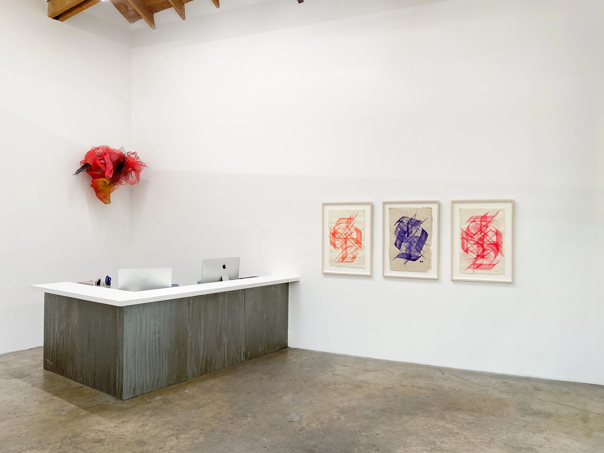 Installation views: "Rehearsal | Cicely Carew & Sneha Shrestha, a.k.a. IMAGINE," November 2-December 21, 2024, Abigail Ogilvy Gallery, Los Angeles, CA. All artwork © the artists. Photography by Abigail Ogilvy Gallery.