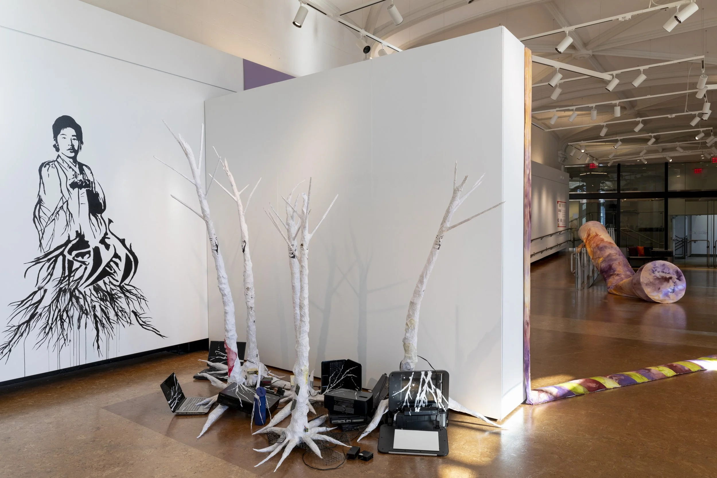 Installation views: "Painting&," January 18-March 8, 2024, Boston University Art Galleries, Boston, MA. All artwork © the artists. Photography by Mel Taing.