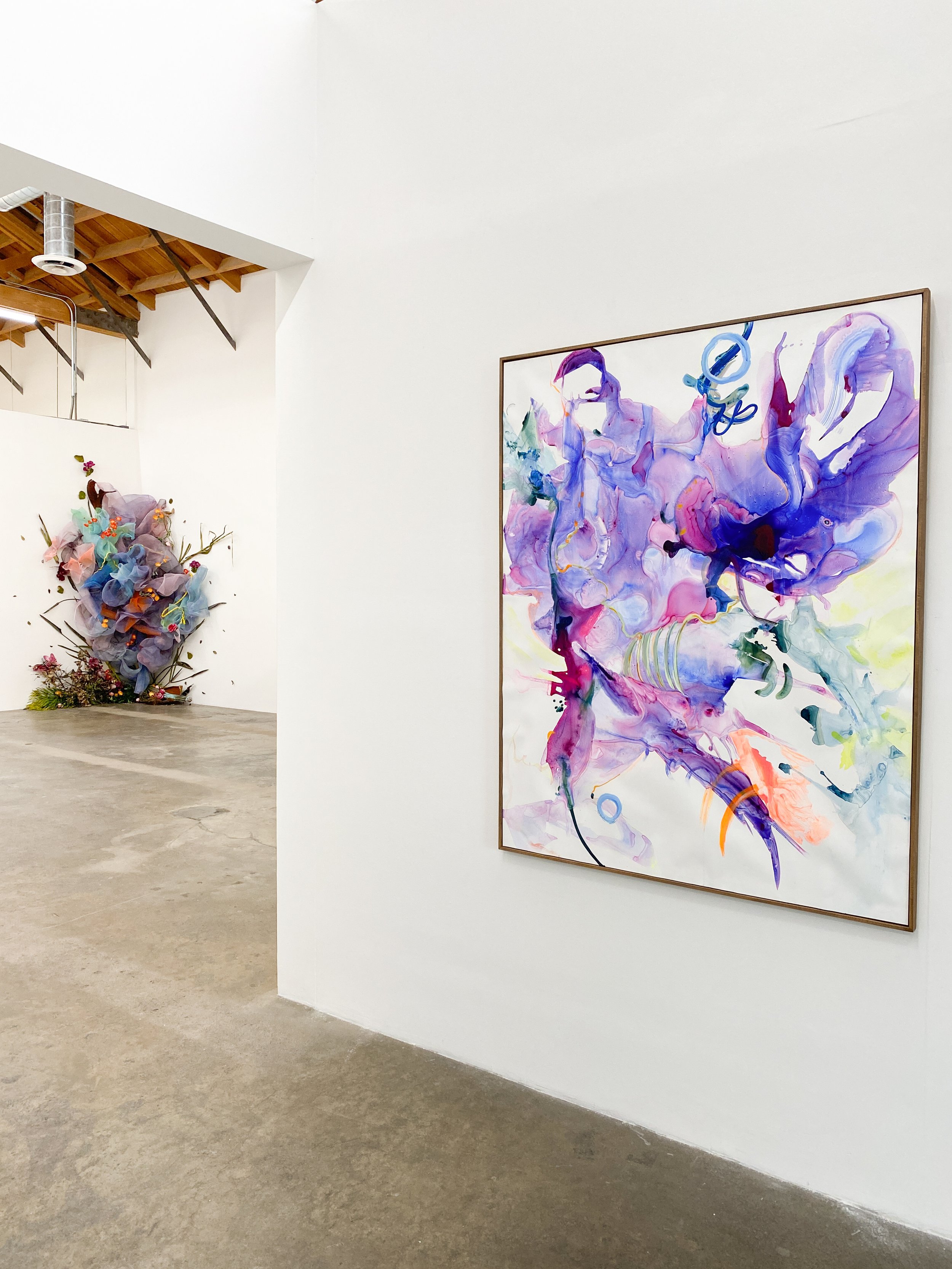 Installation views: "Rehearsal | Cicely Carew & Sneha Shrestha, a.k.a. IMAGINE," November 2-December 21, 2024, Abigail Ogilvy Gallery, Los Angeles, CA. All artwork © the artists. Photography by Abigail Ogilvy Gallery.