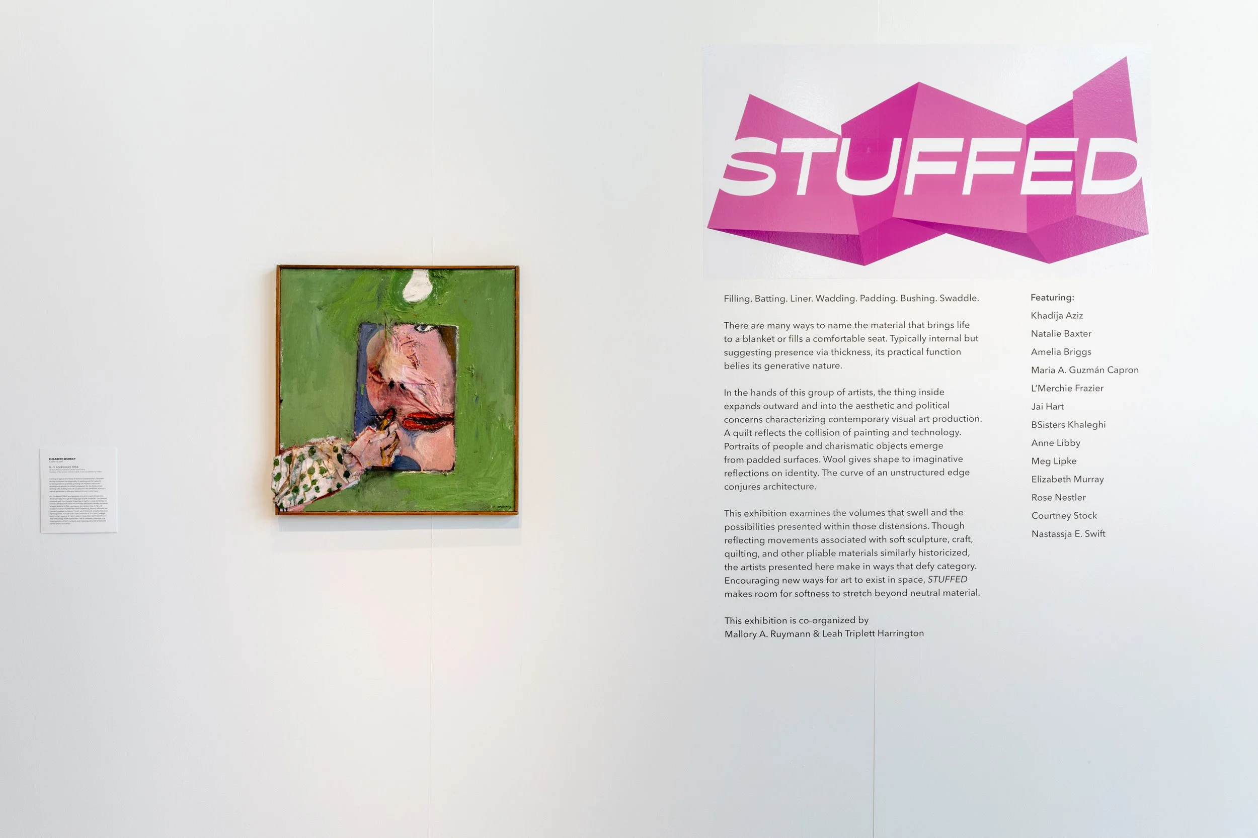 Installation views: "STUFFED", June 15-September 15, 2023, Boston University Art Galleries, Boston, MA. All artwork © the artists. Photography by Mel Taing.