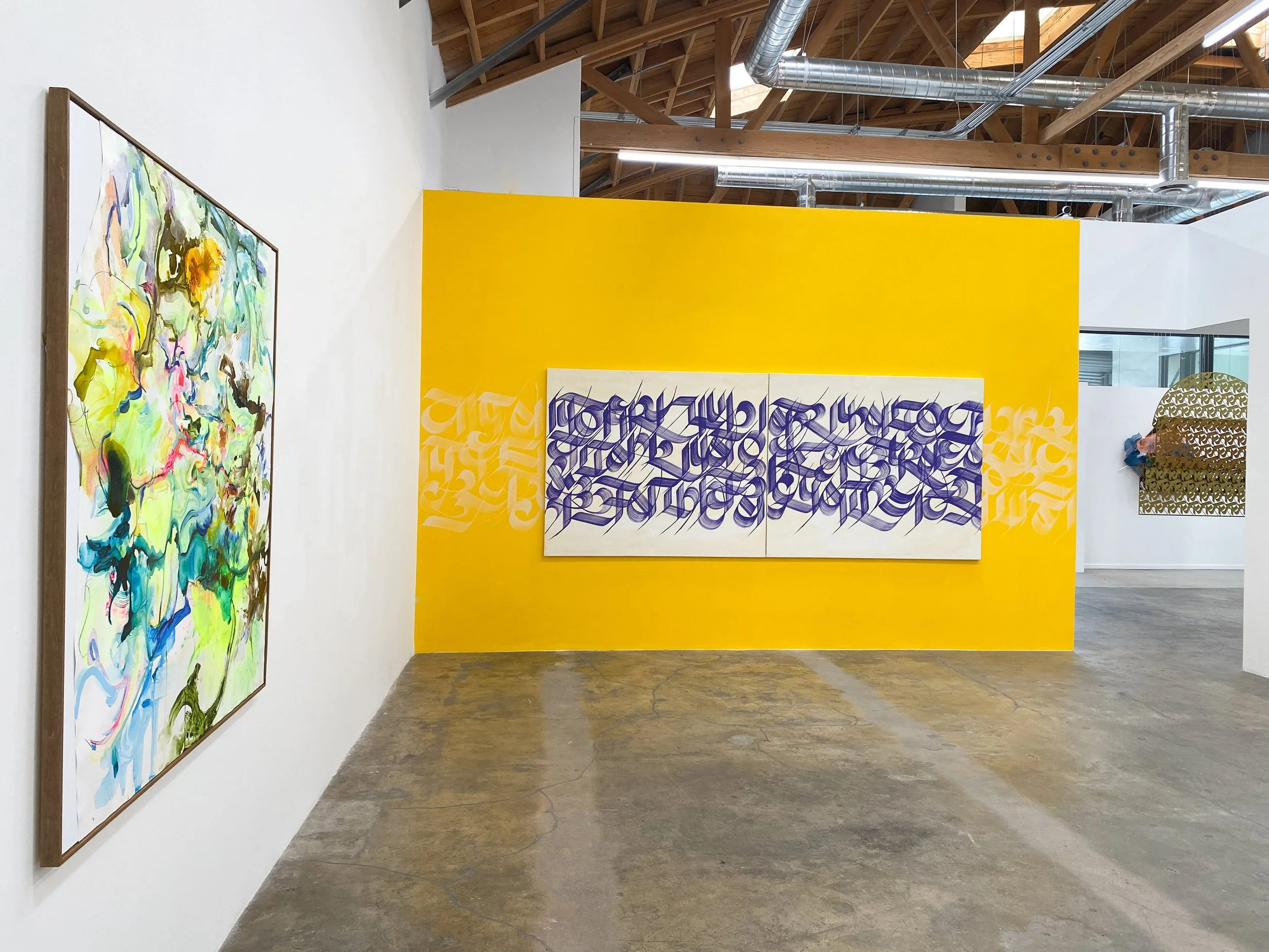 Installation views: "Rehearsal | Cicely Carew & Sneha Shrestha, a.k.a. IMAGINE," November 2-December 21, 2024, Abigail Ogilvy Gallery, Los Angeles, CA. All artwork © the artists. Photography by Abigail Ogilvy Gallery.