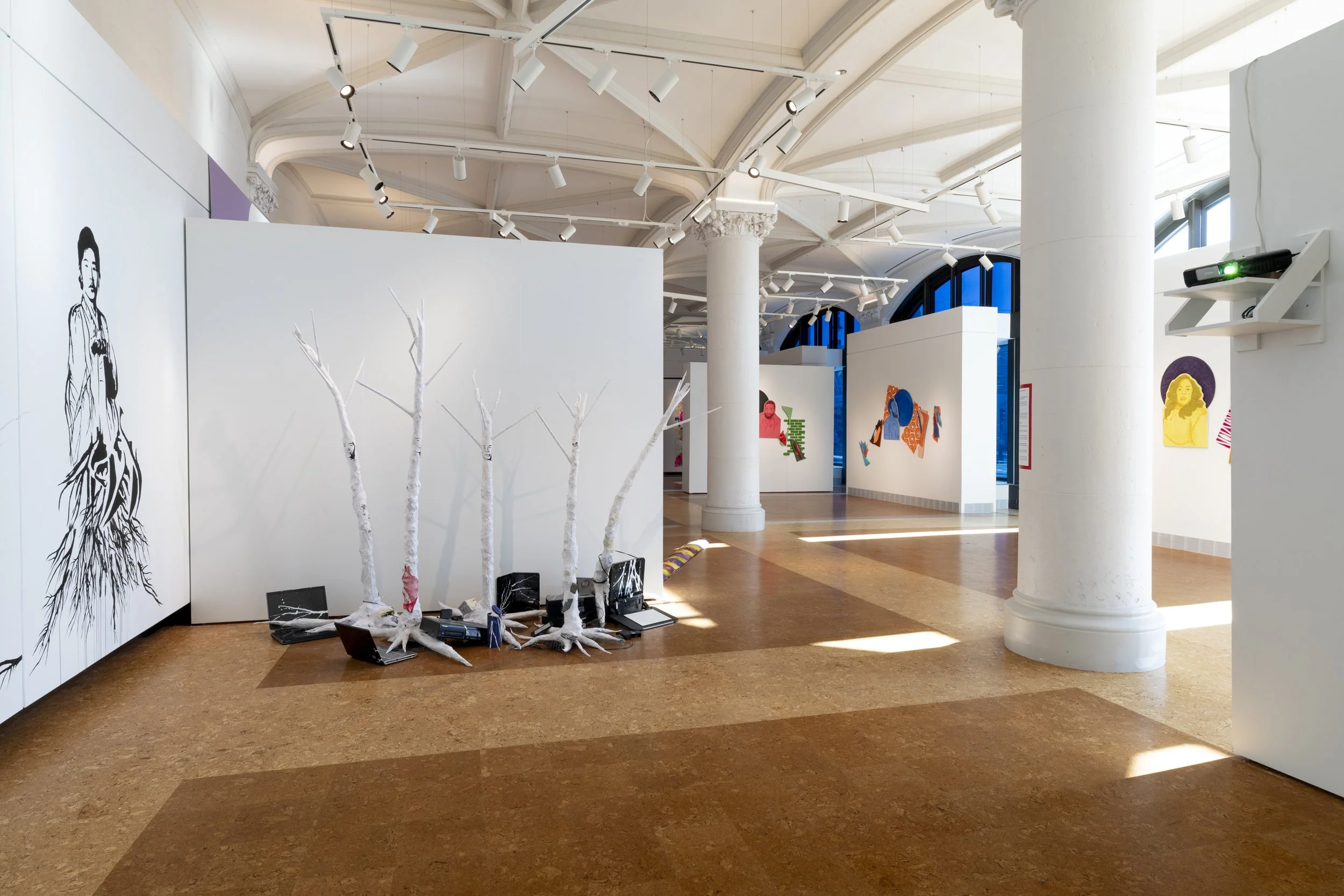 Installation views: "Painting&," January 18-March 8, 2024, Boston University Art Galleries, Boston, MA. All artwork © the artists. Photography by Mel Taing.