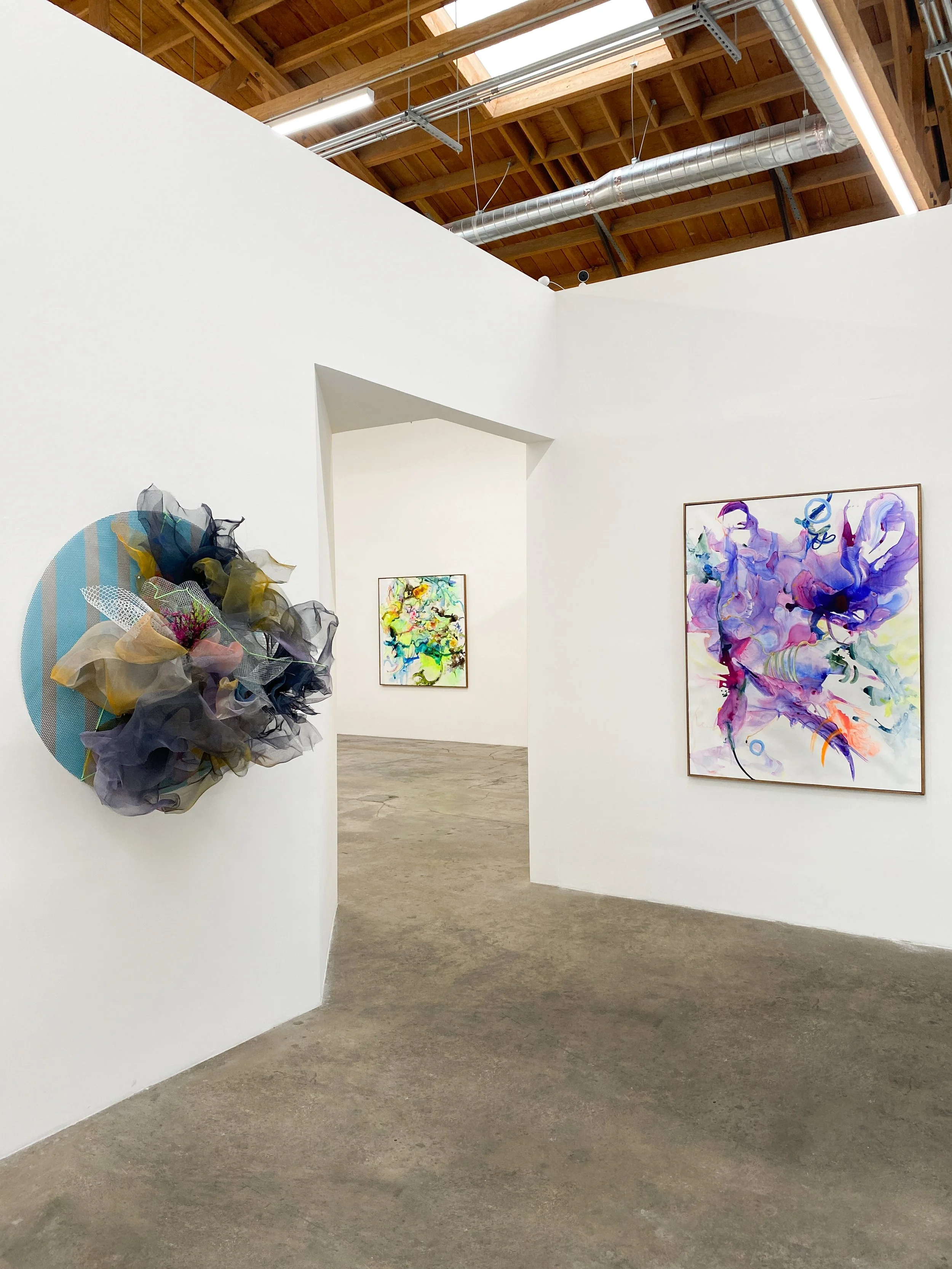 Installation views: "Rehearsal | Cicely Carew & Sneha Shrestha, a.k.a. IMAGINE," November 2-December 21, 2024, Abigail Ogilvy Gallery, Los Angeles, CA. All artwork © the artists. Photography by Abigail Ogilvy Gallery.