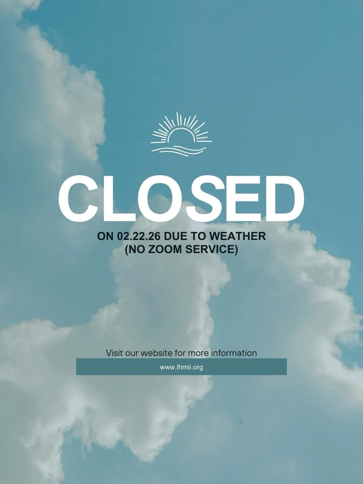 Due to the blizzard, service today is cancelled both in person and on Zoom.

Stay prayerful today &amp; feel free to catch up on full services on our channel (link in bio)!

God bless &amp; stay safe 🤍