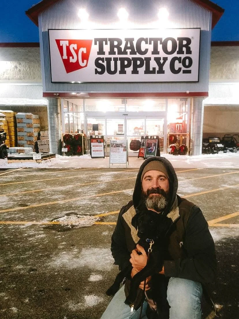 Hudson enjoys his outing to Tractor Supply with focus on socializing and building confidence!