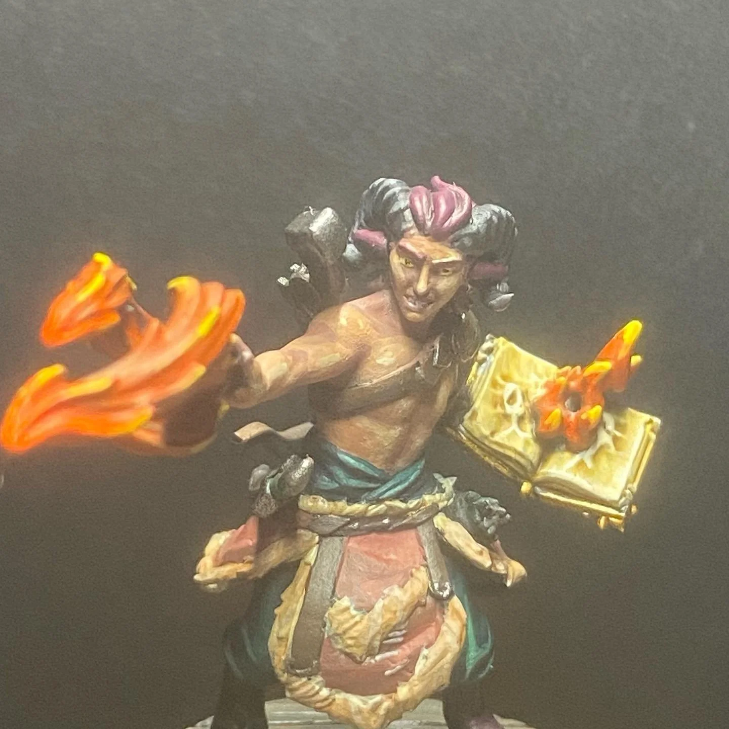 My Satyr Pact of the Fiend Warlock is all finished and ready for @jamie_parsons_3600 &rsquo;s campaign! Really pleased with this, especially considering how quick the turnaround was! And shoutout to @mwminis for the brilliant idea of using plastic sh