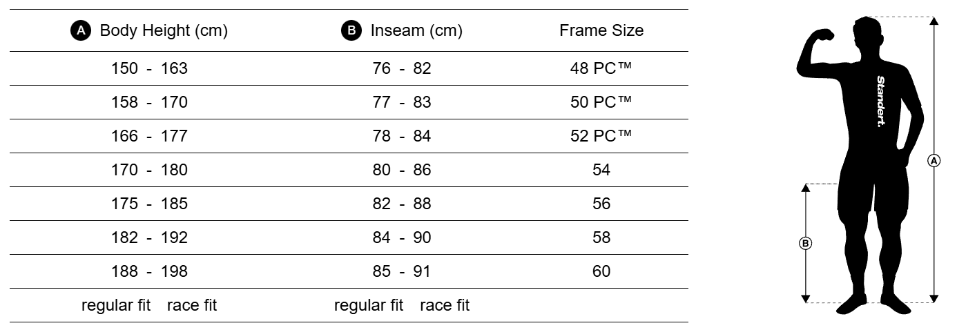 find the risght size or send us you last bike fit
