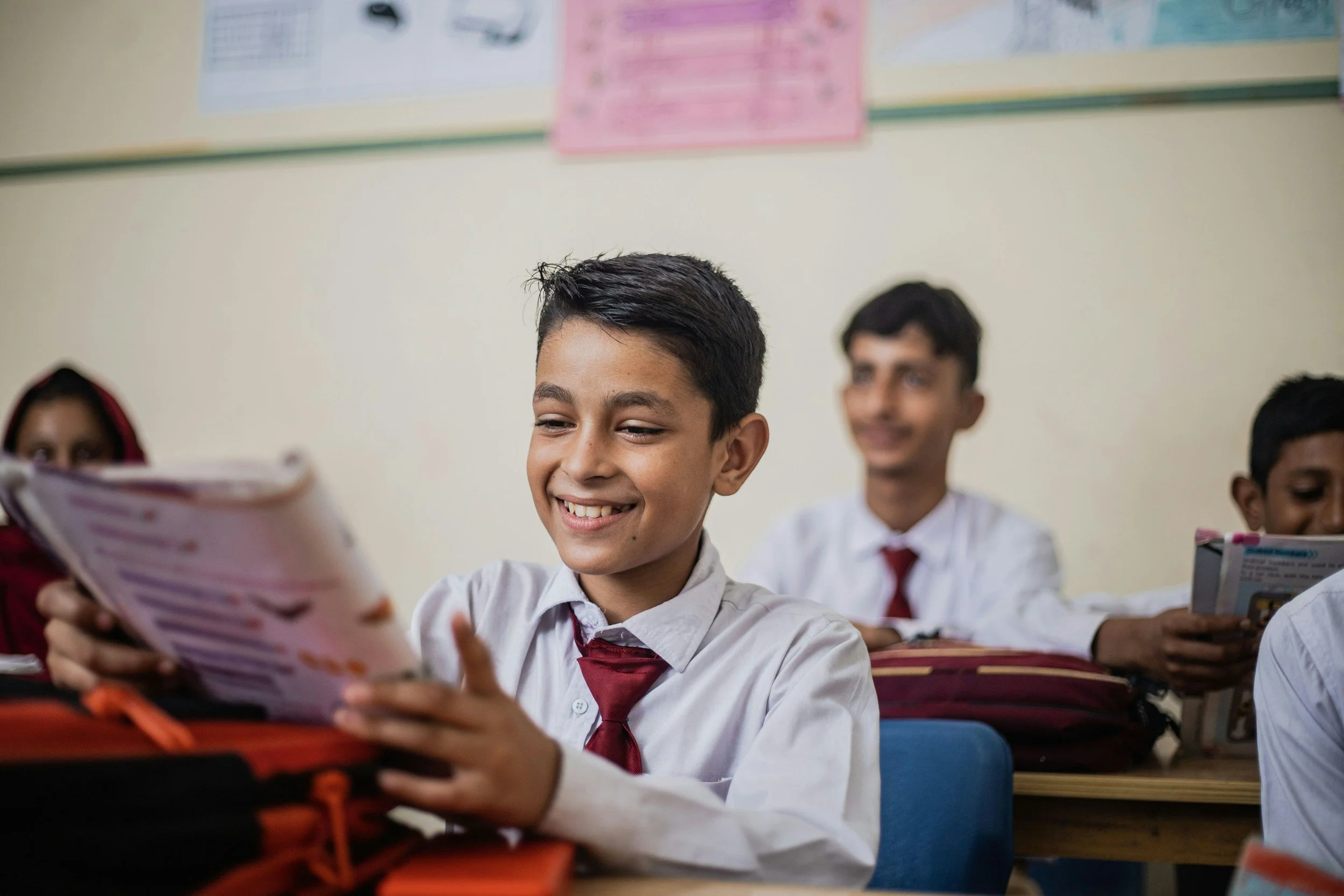 two boys in class with same uniform