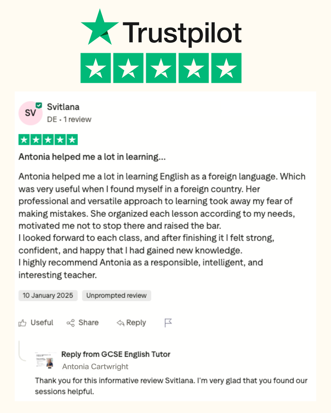 Trust pilot english tutor review 5 stars Svitlana.png