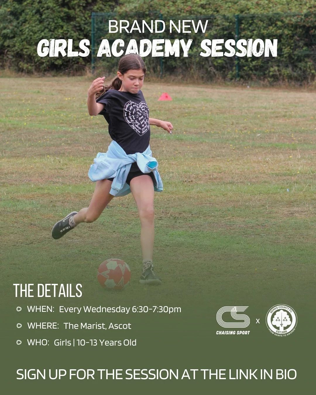 We are so excited to be partnering with @berkscountyofficial to deliver our new girls academy session!💚

This is our first ever girls only session! We are passionate about bringing opportunities to those in our community, so please do share this wit