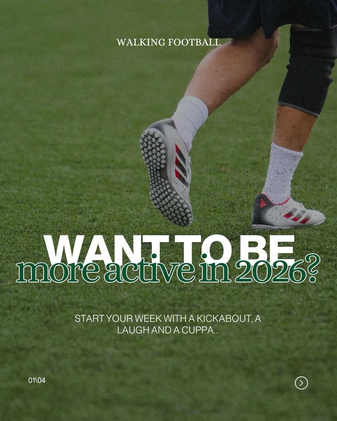 Fancy being a bit more active in 2026?👀

You don&rsquo;t need to start some extreme regimine to start feeling better &amp; moving more. Our Walking Football sessions are the perfect mix of activity, competition and social. 

All abilities are welcom