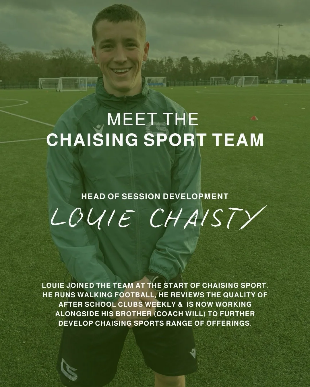 It&rsquo;s about time we introduced our talented Chaising Sport team, starting with Louie.

If you need anything from Louie, email him at Louie@chaisingsport.com 💚