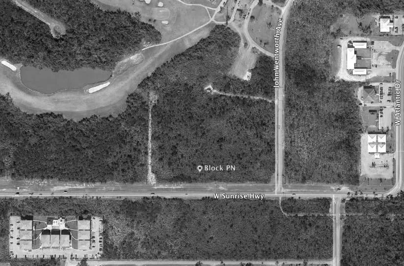 Site map showing Block PN boundaries on West Sunrise Highway