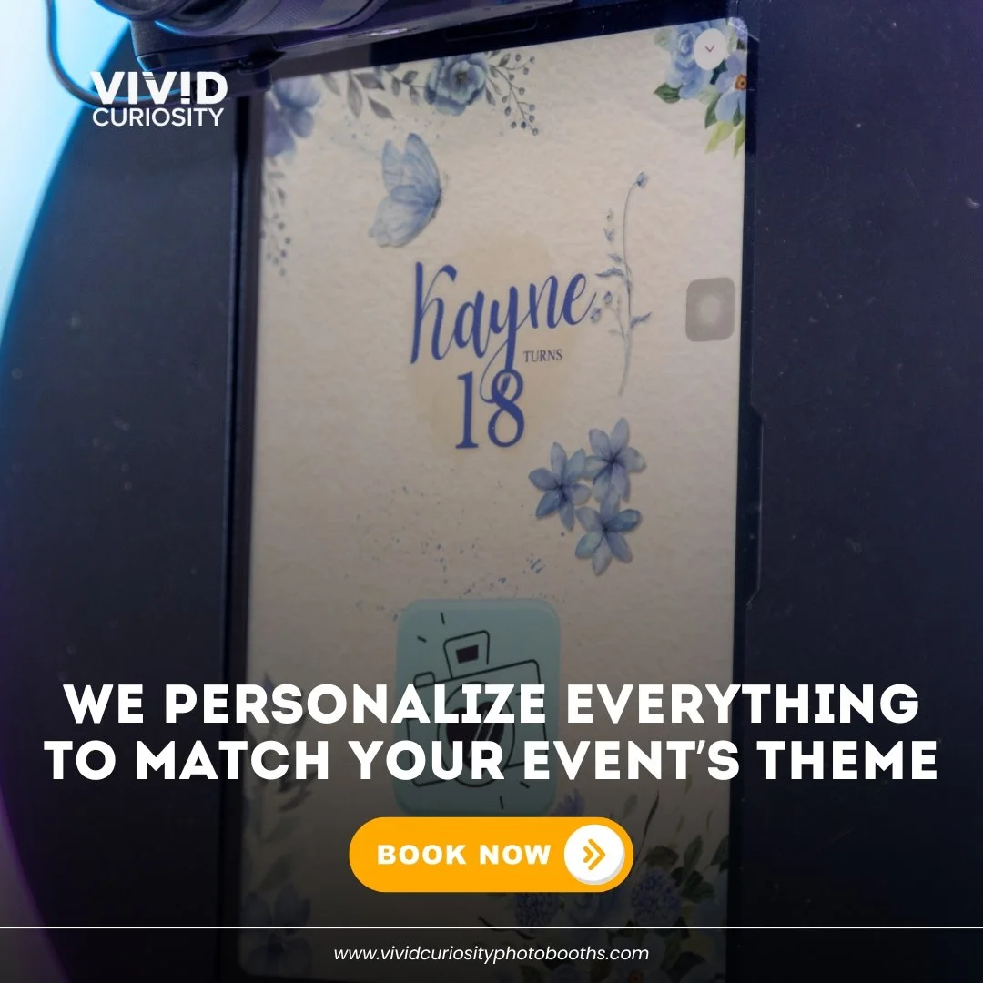 Kayne turns 18, and the booth already knew. 🦋💙📸

This is the start screen guests see the moment they walk up. Not a blank template. Not a generic "smile for the camera" placeholder. A custom-designed welcome screen built specifically for
