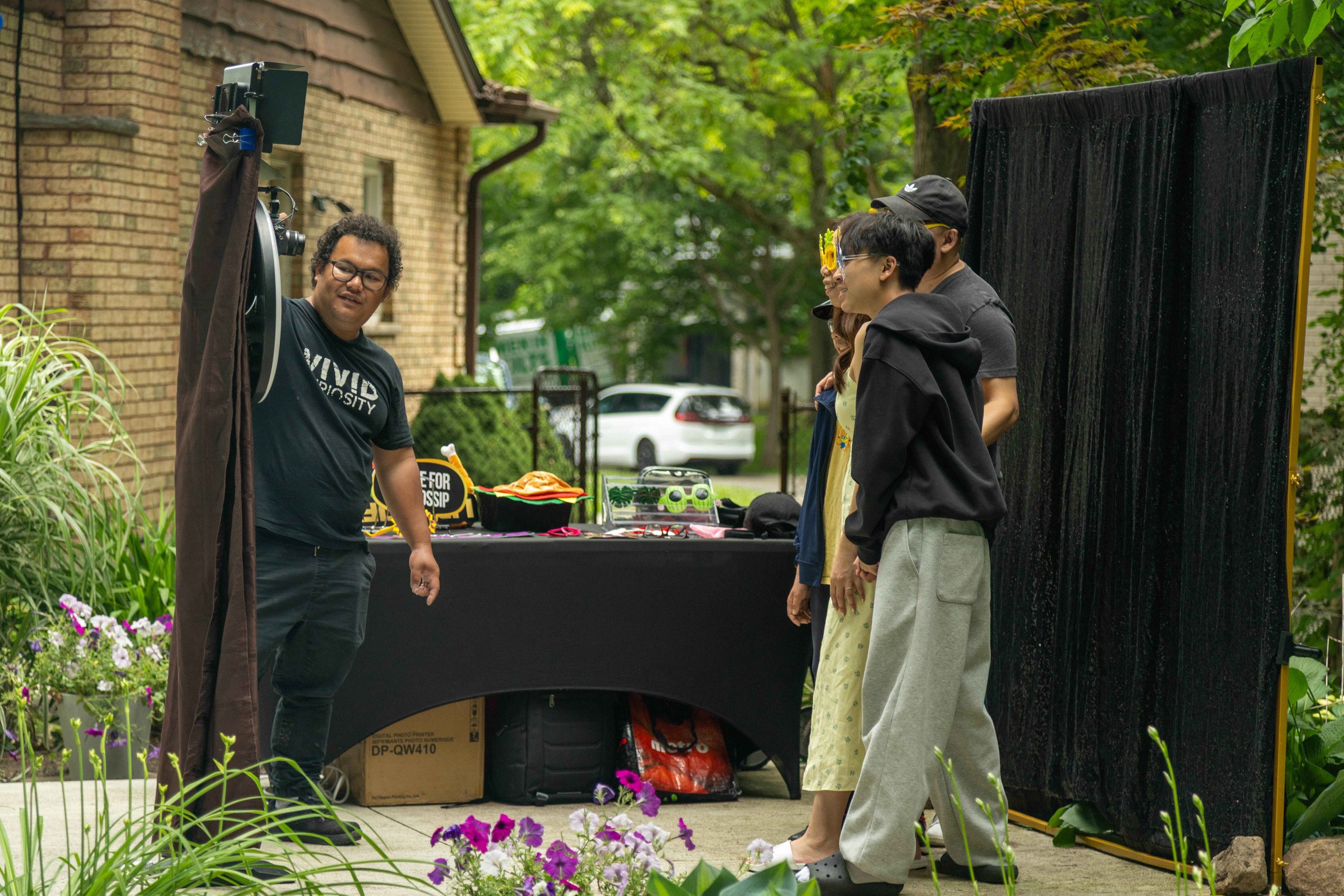 An outdoor photobooth setup.