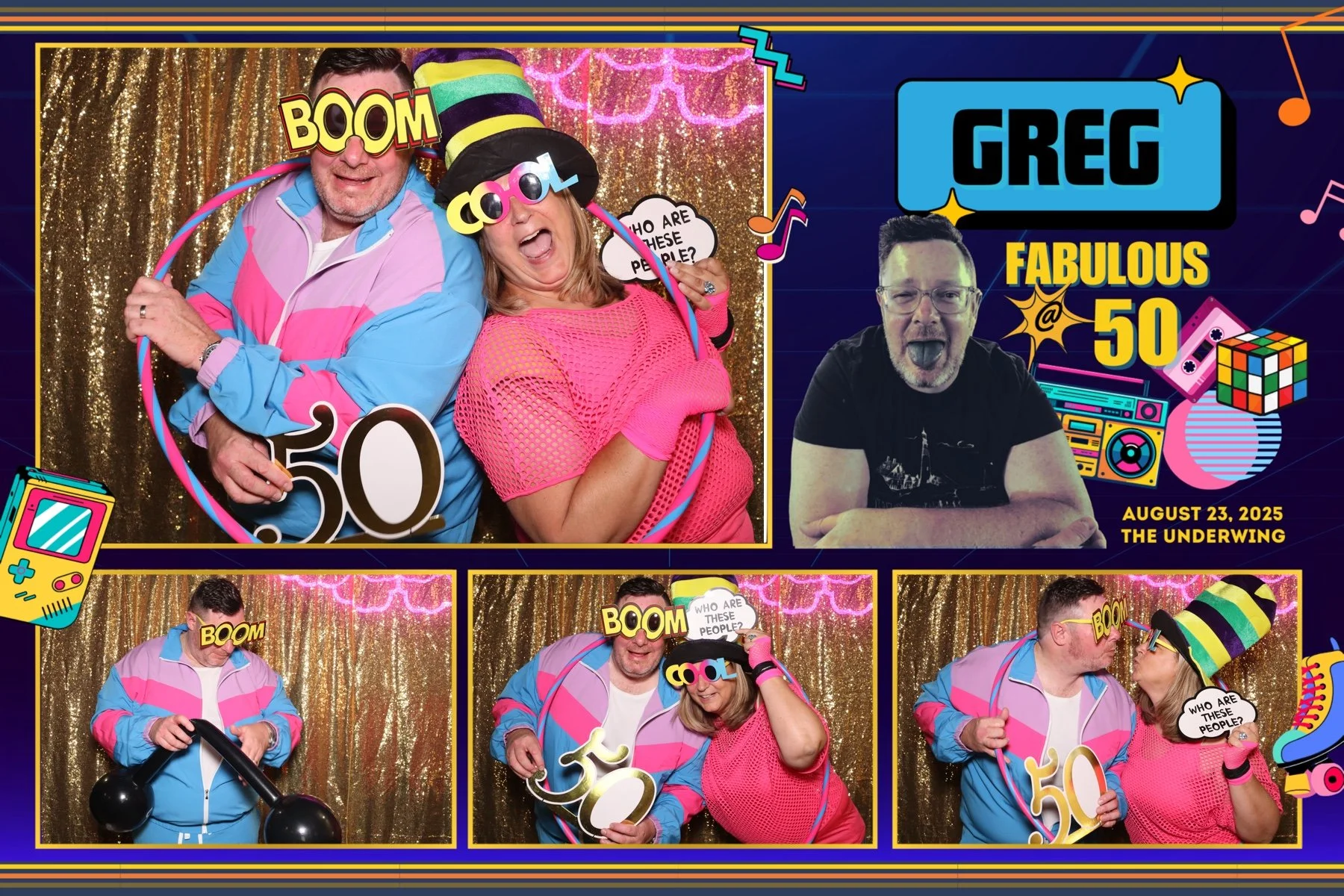 Greg’s 50th Birthday | 80’s-Themed Photobooth Celebration