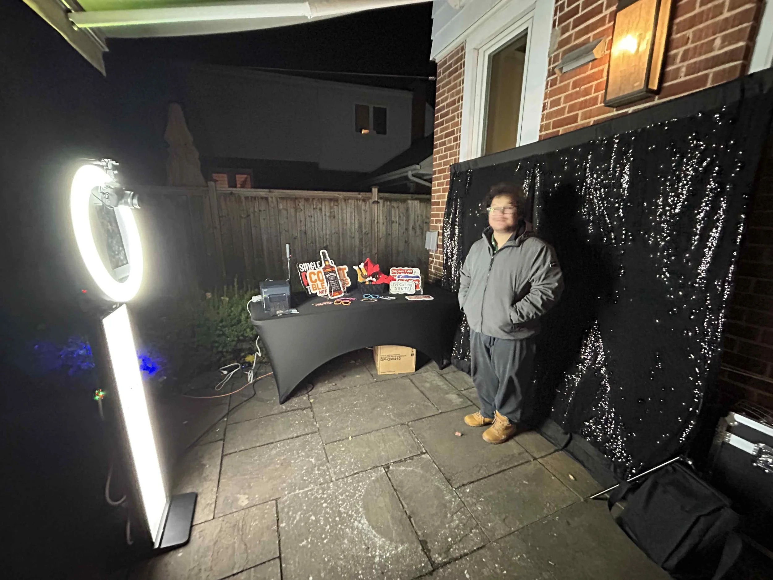 We love posing on a backdrop, but we also love to party and not just be stuck in line. A roaming photobooth is a great addition to any event so that all guests can participate.