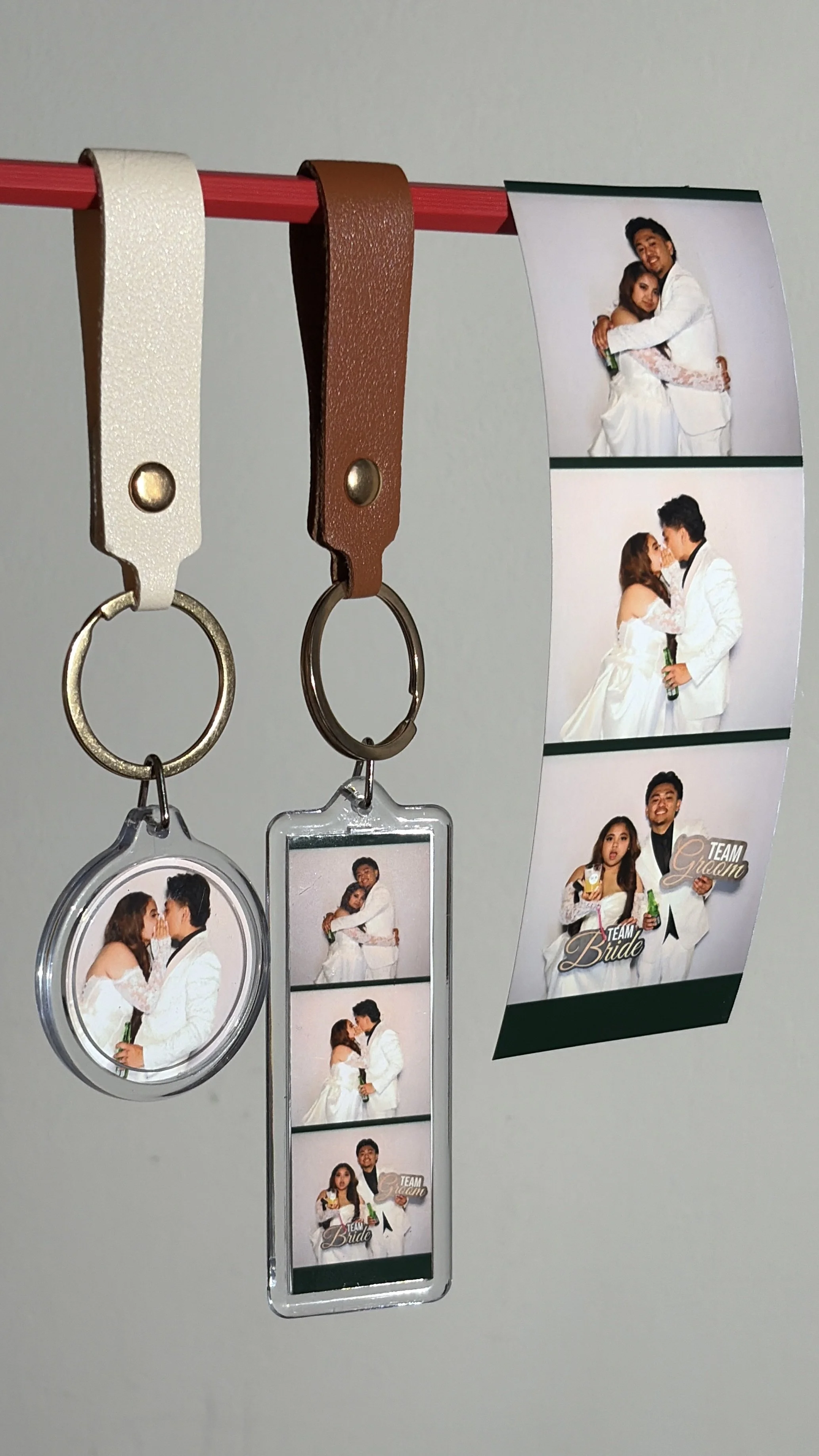 The charm of keychains plus the photos of your event makes for a timeless piece.