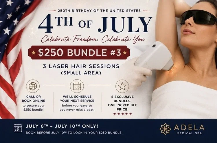 Fourth of July medical spa specials on aesthetic, skincare, and wellness treatments at Adela Medical Spa in Canton, Ohio