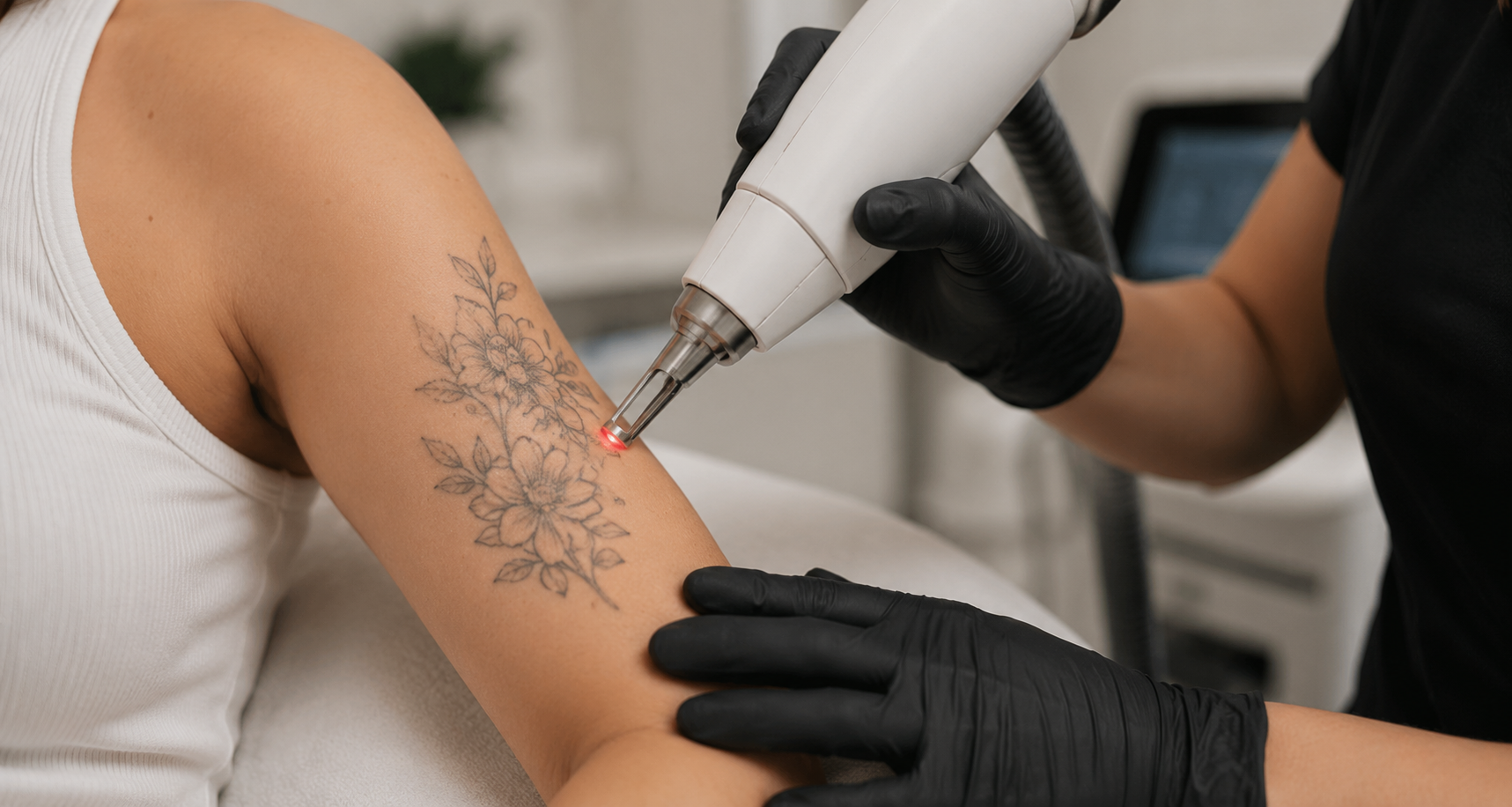 Laser tattoo removal treatment targeting unwanted tattoo pigment in Canton, Ohio