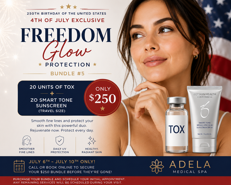 Fourth of July medical spa specials on aesthetic, skincare, and wellness treatments at Adela Medical Spa in Canton, Ohio