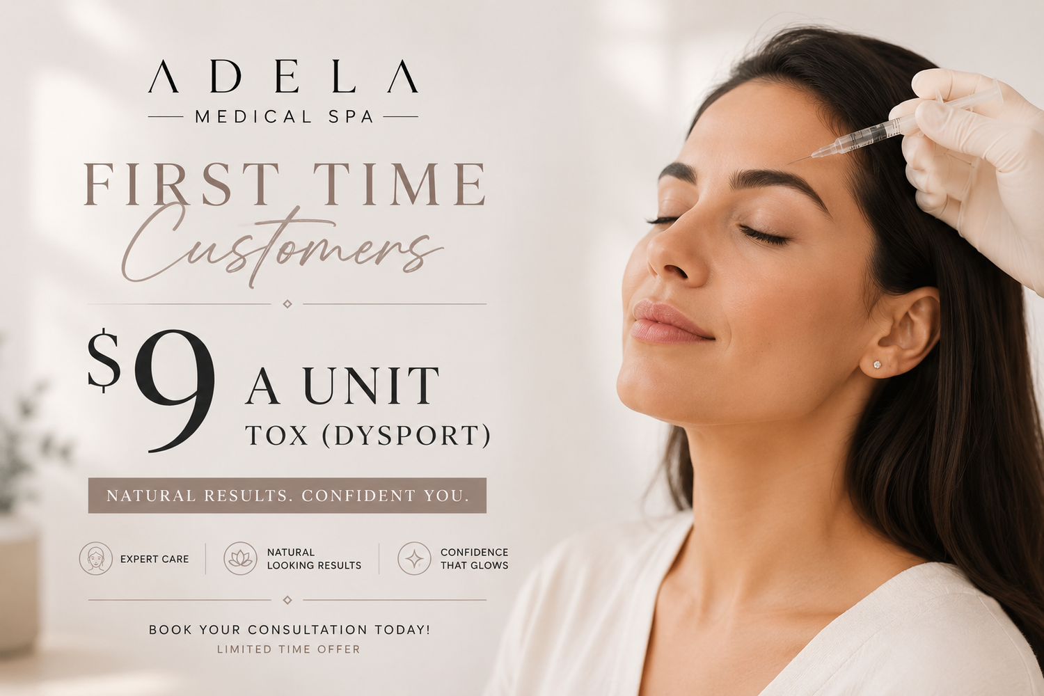 Provider performing a Botox neurotoxin treatment at Adela Medical Spa in Canton, Ohio