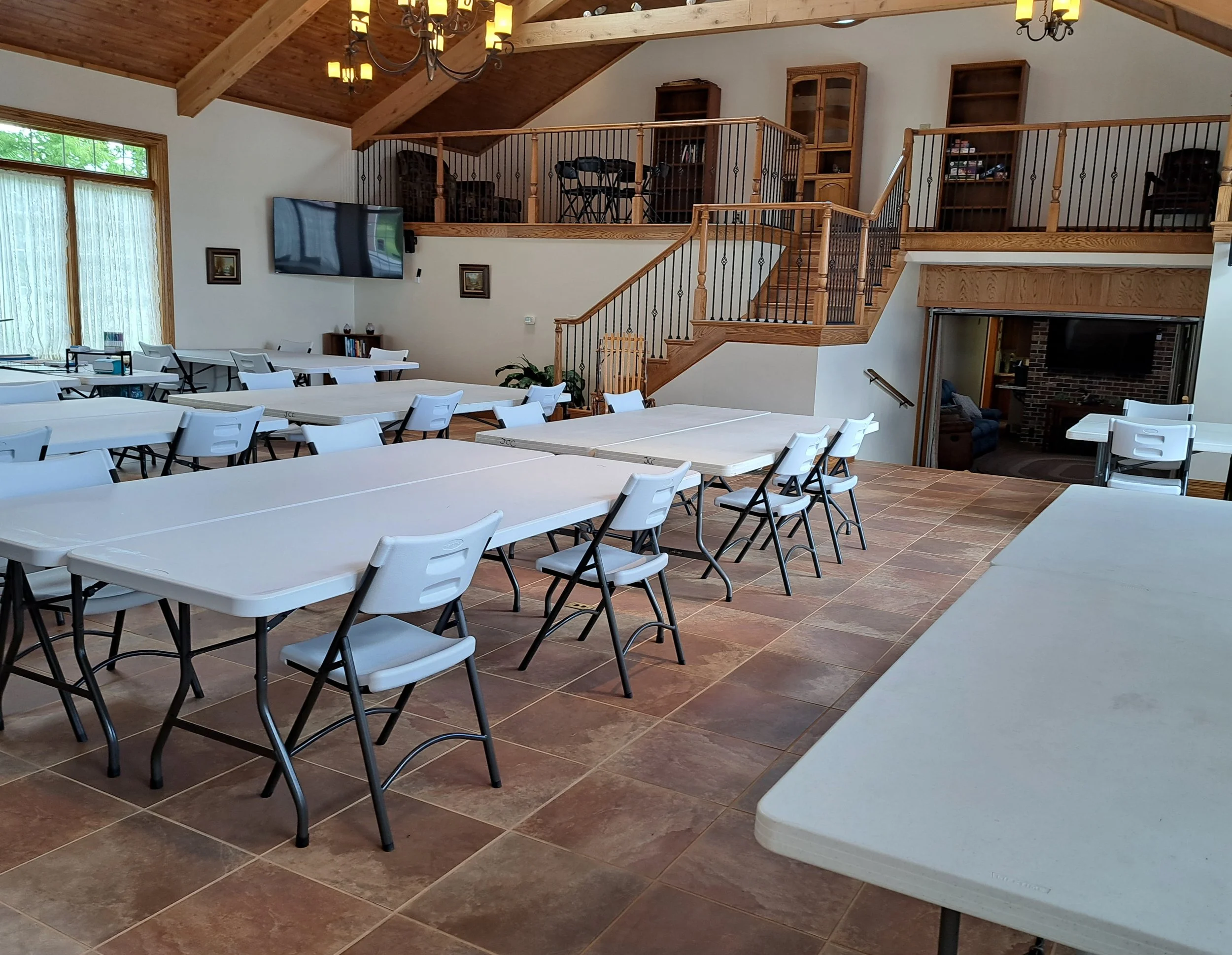 Escape the the Loft to relax while still being close enough to enjoy the conversations with your friends.