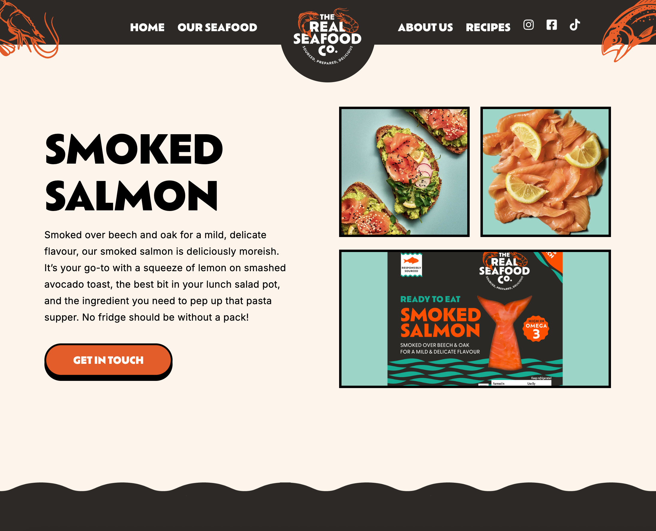 website design for real seafood co